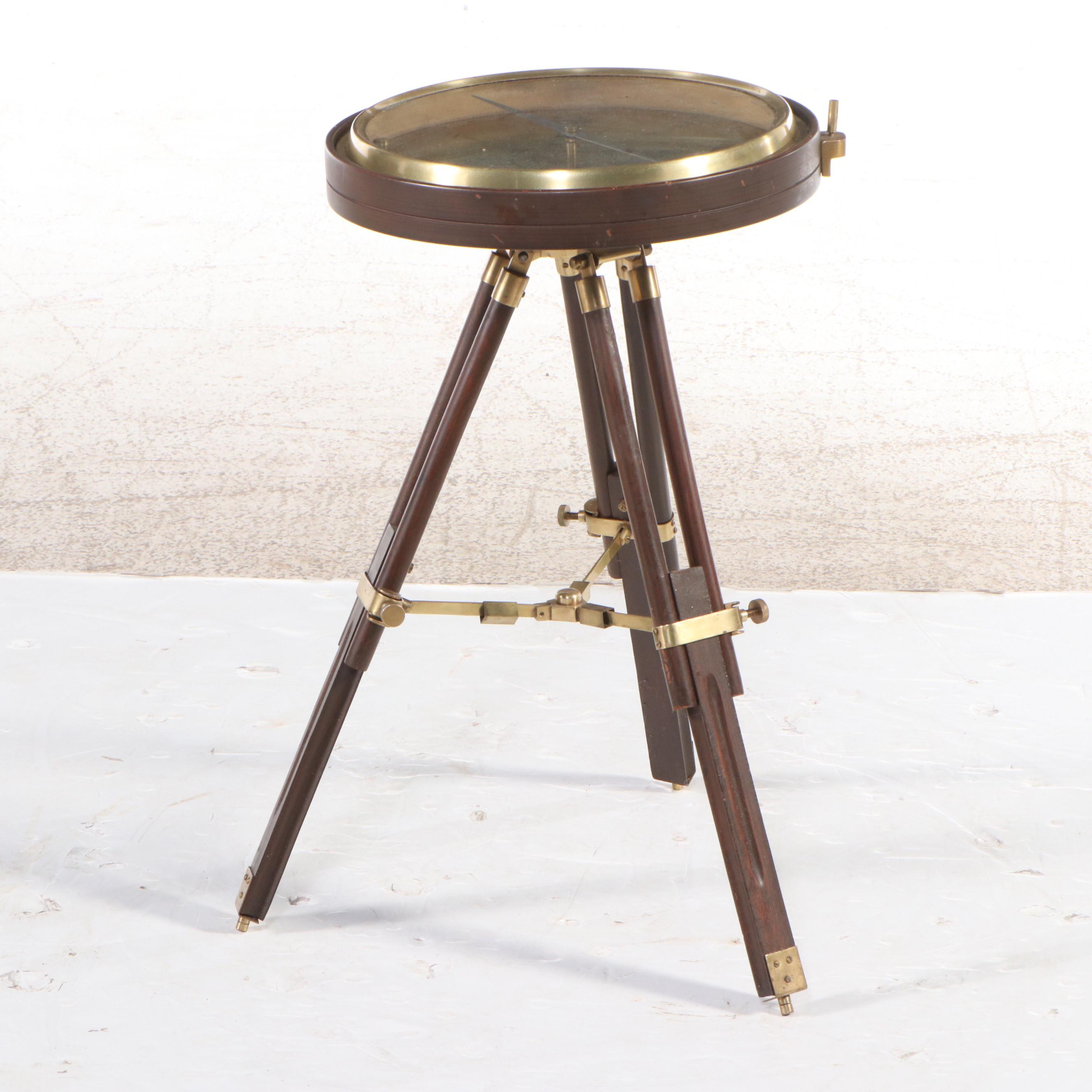 Decorative Tripod Compass Accent Table , 21st Century