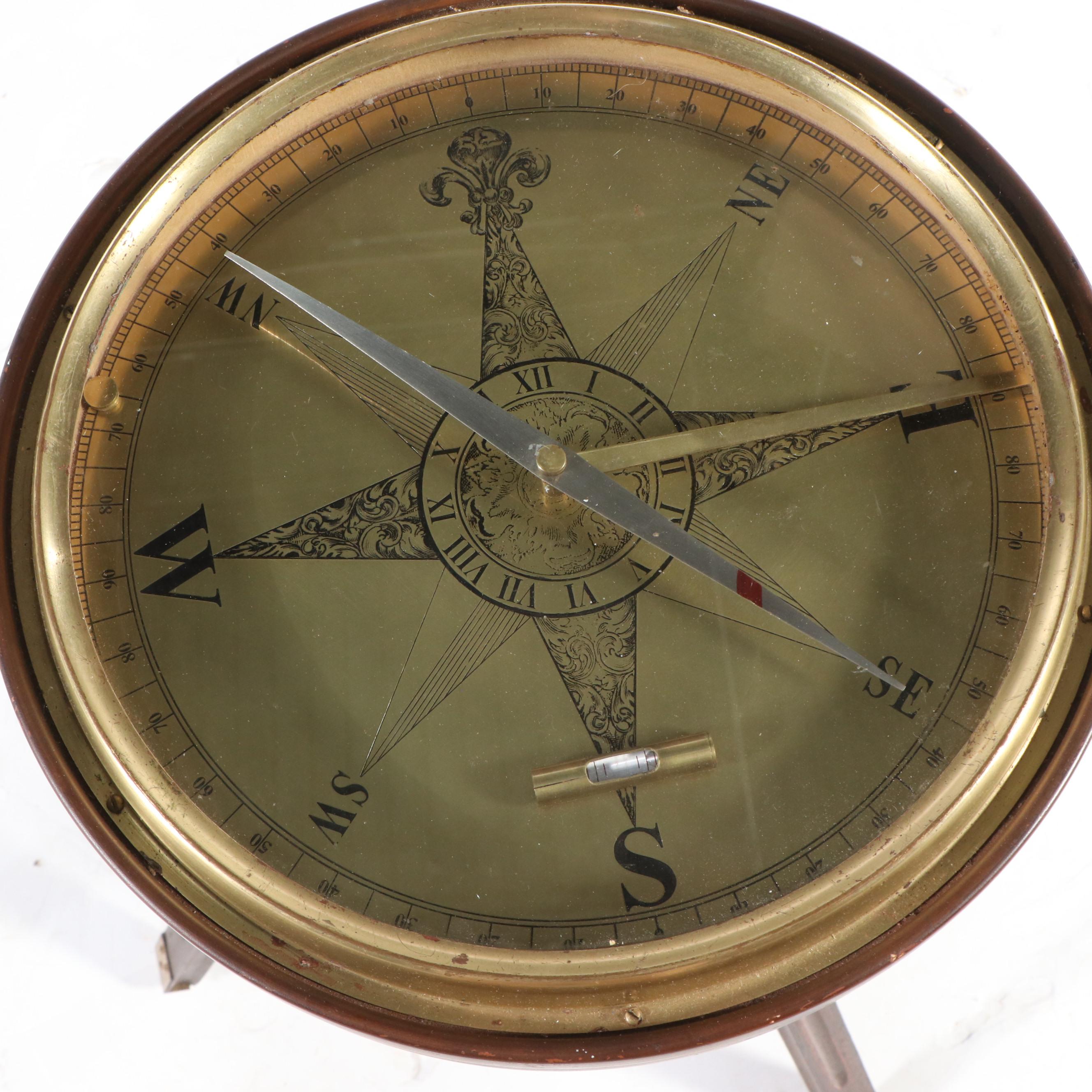 Decorative Tripod Compass Accent Table , 21st Century