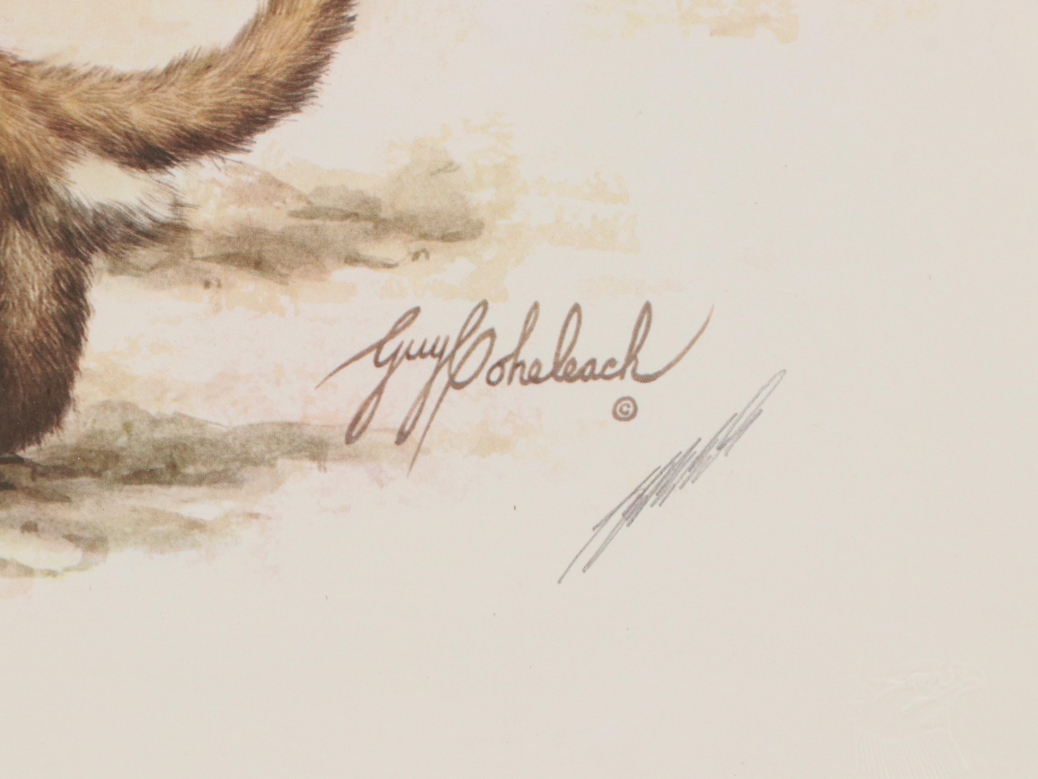 Guy Coheleach Offset Lithograph "Fox Den," Late 20th Century