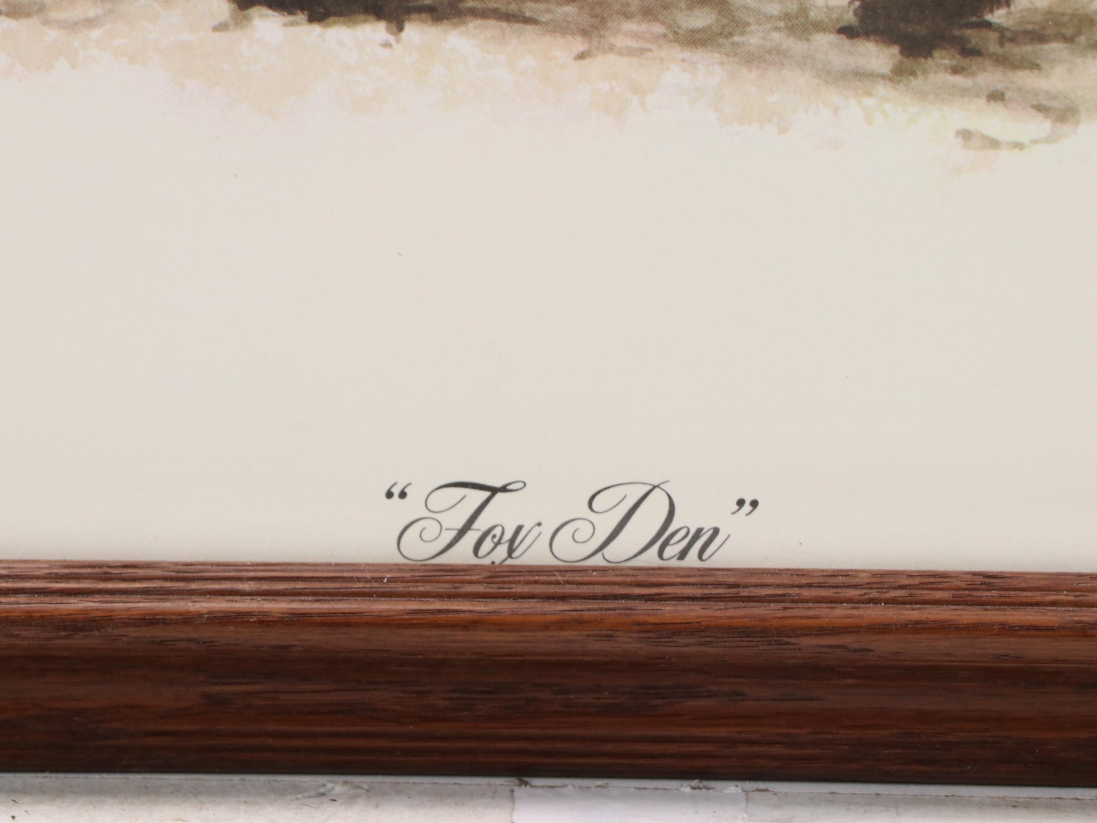 Guy Coheleach Offset Lithograph "Fox Den," Late 20th Century