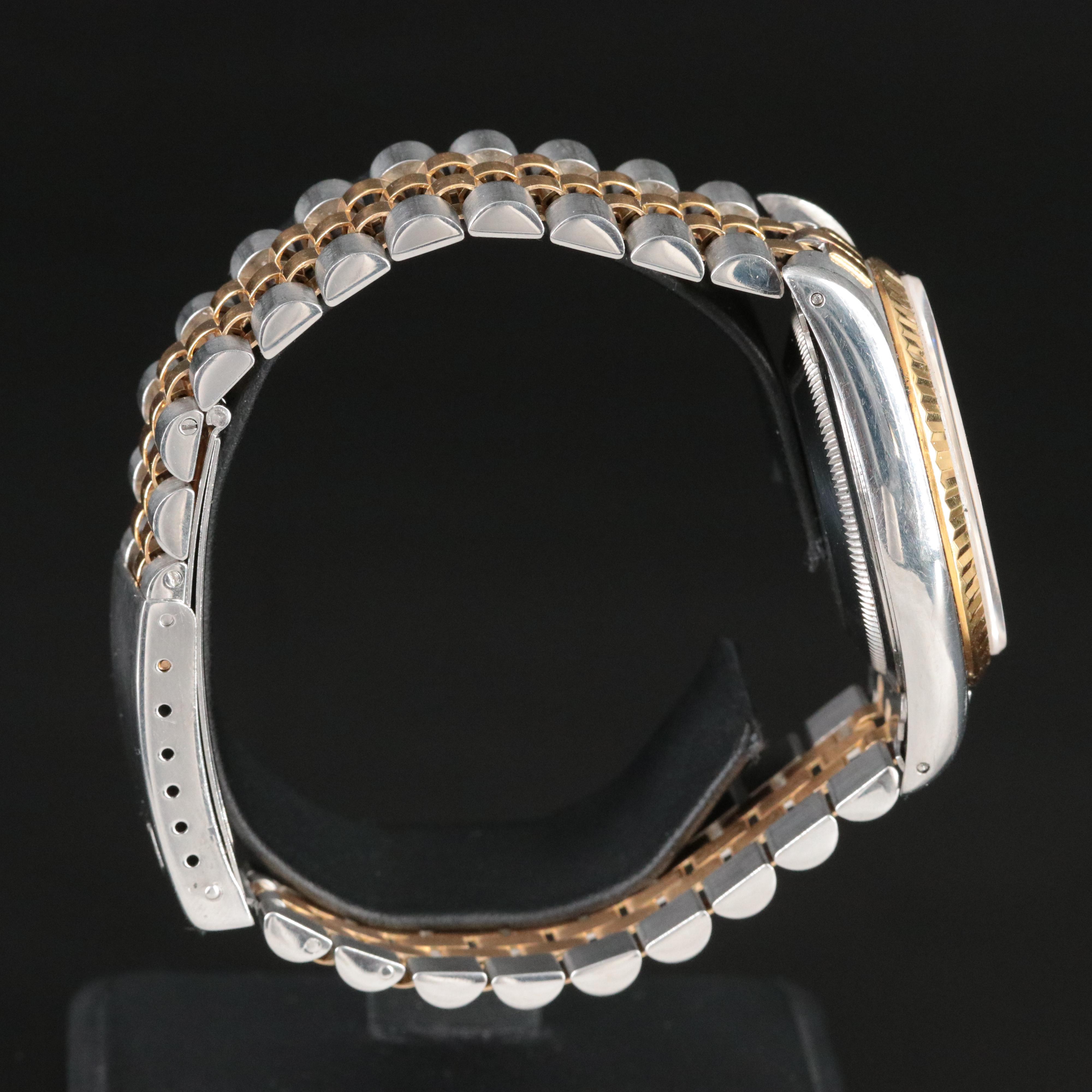 1991 Rolex Two Tone Modified Datejust Model 16220 Automatic Watch