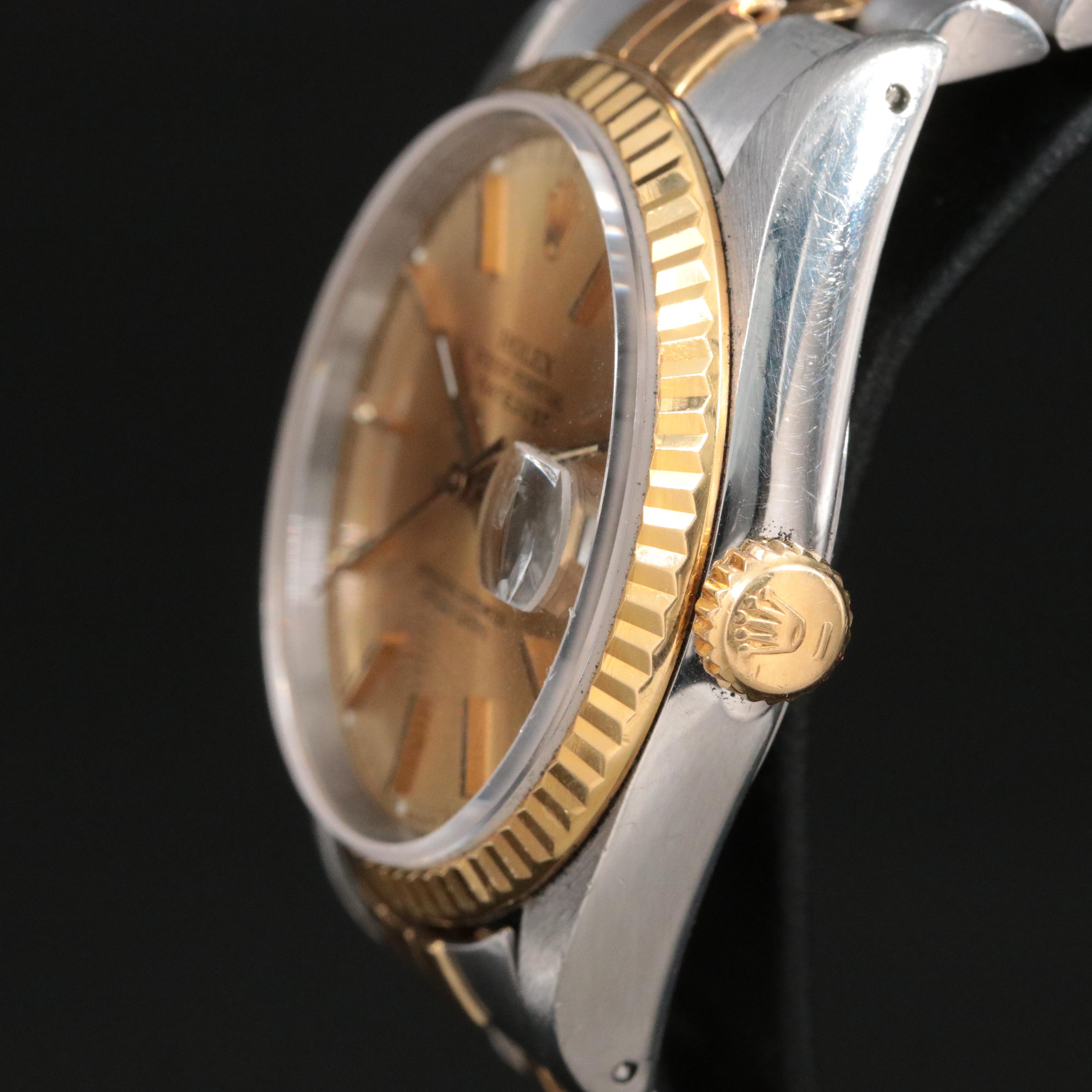 1991 Rolex Two Tone Modified Datejust Model 16220 Automatic Watch