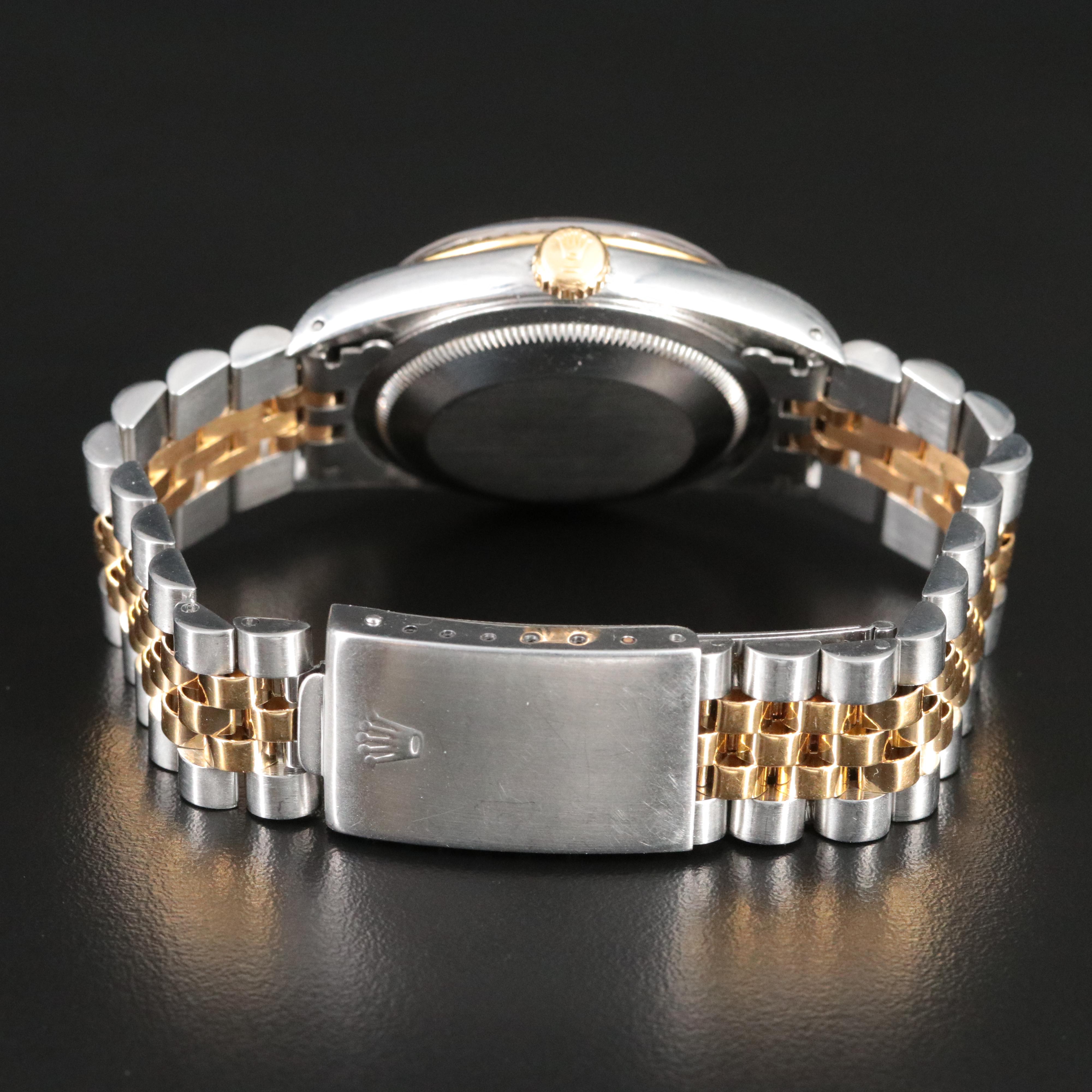 1991 Rolex Two Tone Modified Datejust Model 16220 Automatic Watch