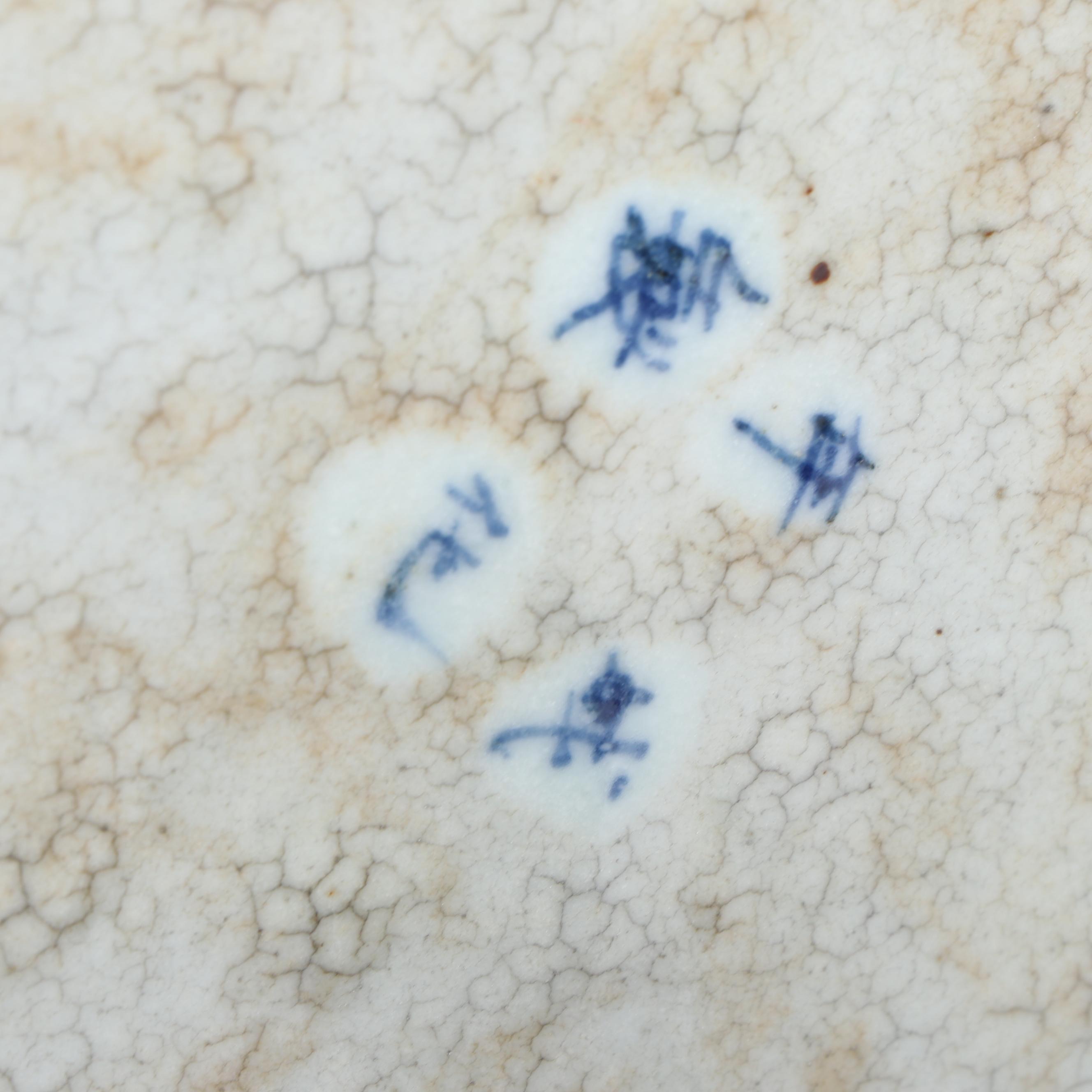 Chinese Blue and White Bogu Porcelain Plate