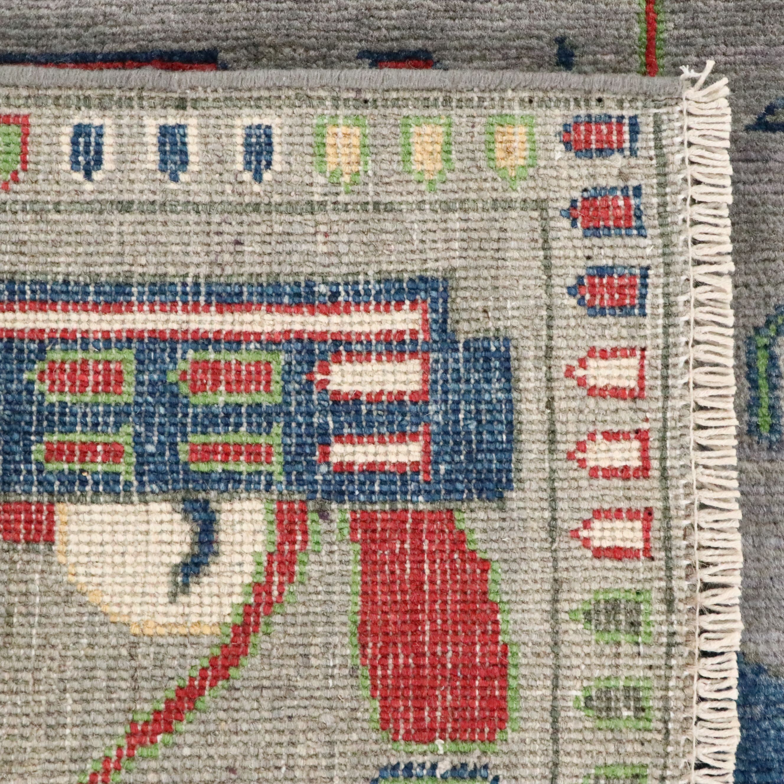 2'9 x 4'3 Hand-Knotted Afghan Pictorial War Accent Rug