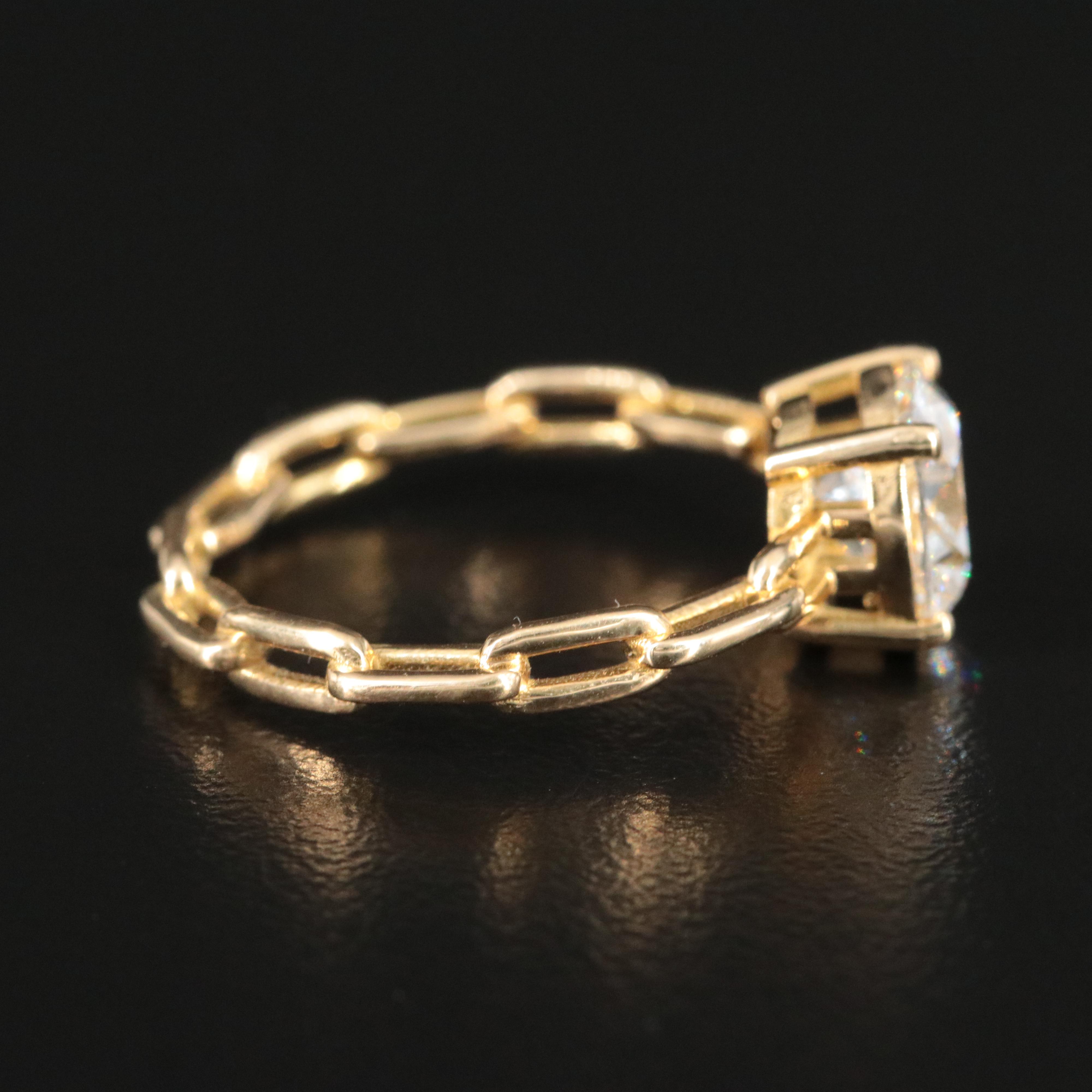 18K 2.00 CT Lab Grown Diamond Cable Link Ring with 14K Accent and IGI Report