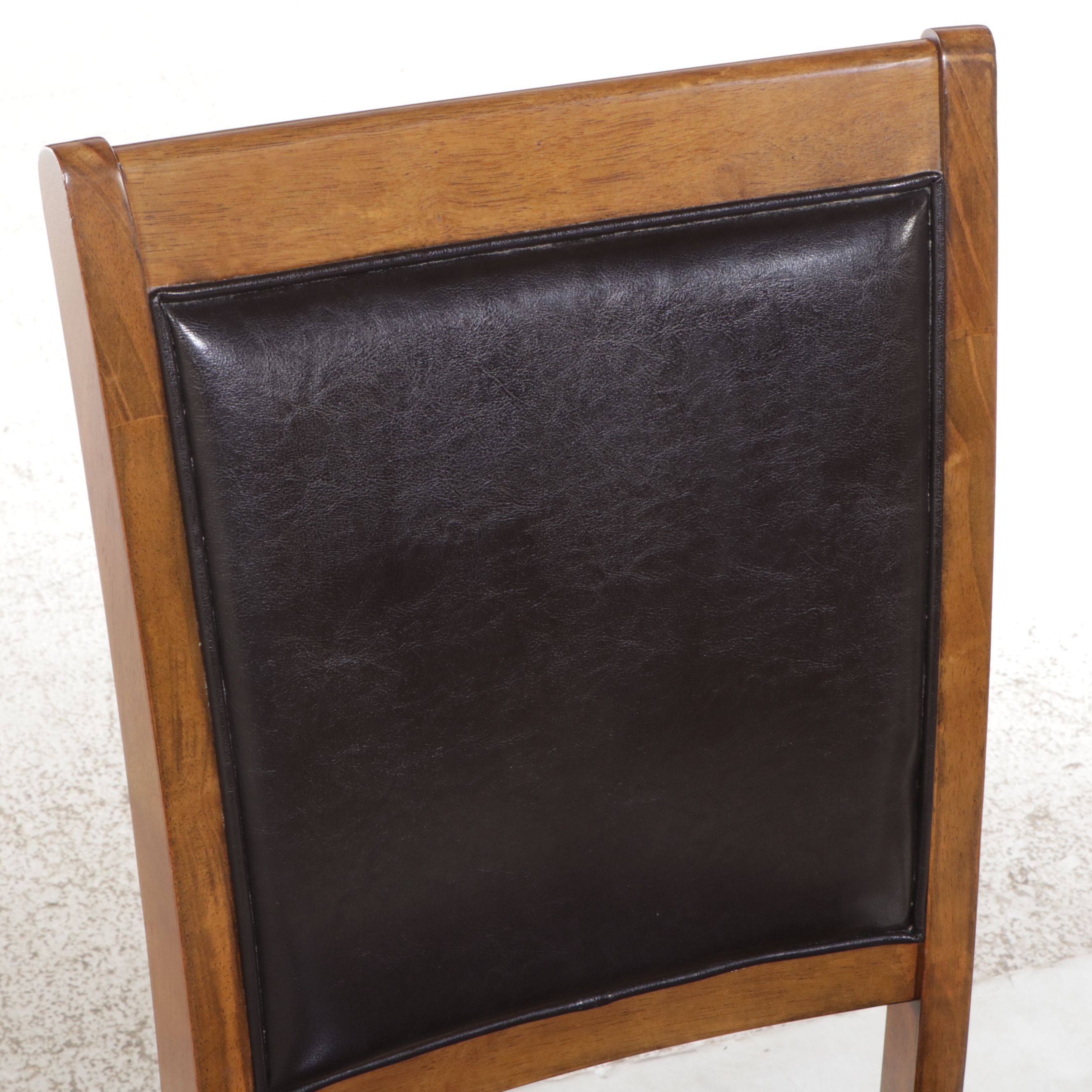 Coaster Fine Furniture Walnut and Black Leather Side Chairs
