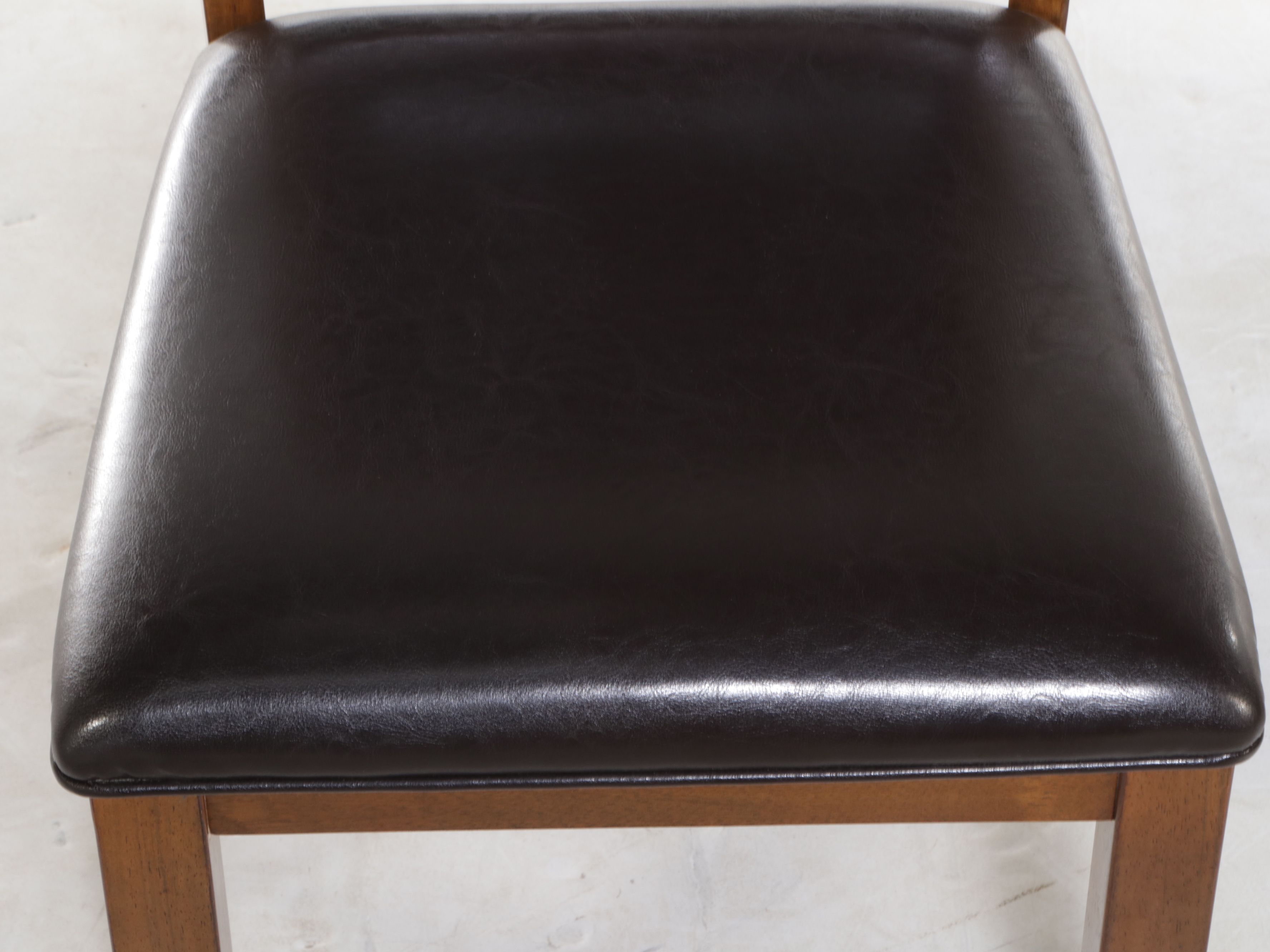 Coaster Fine Furniture Walnut and Black Leather Side Chairs