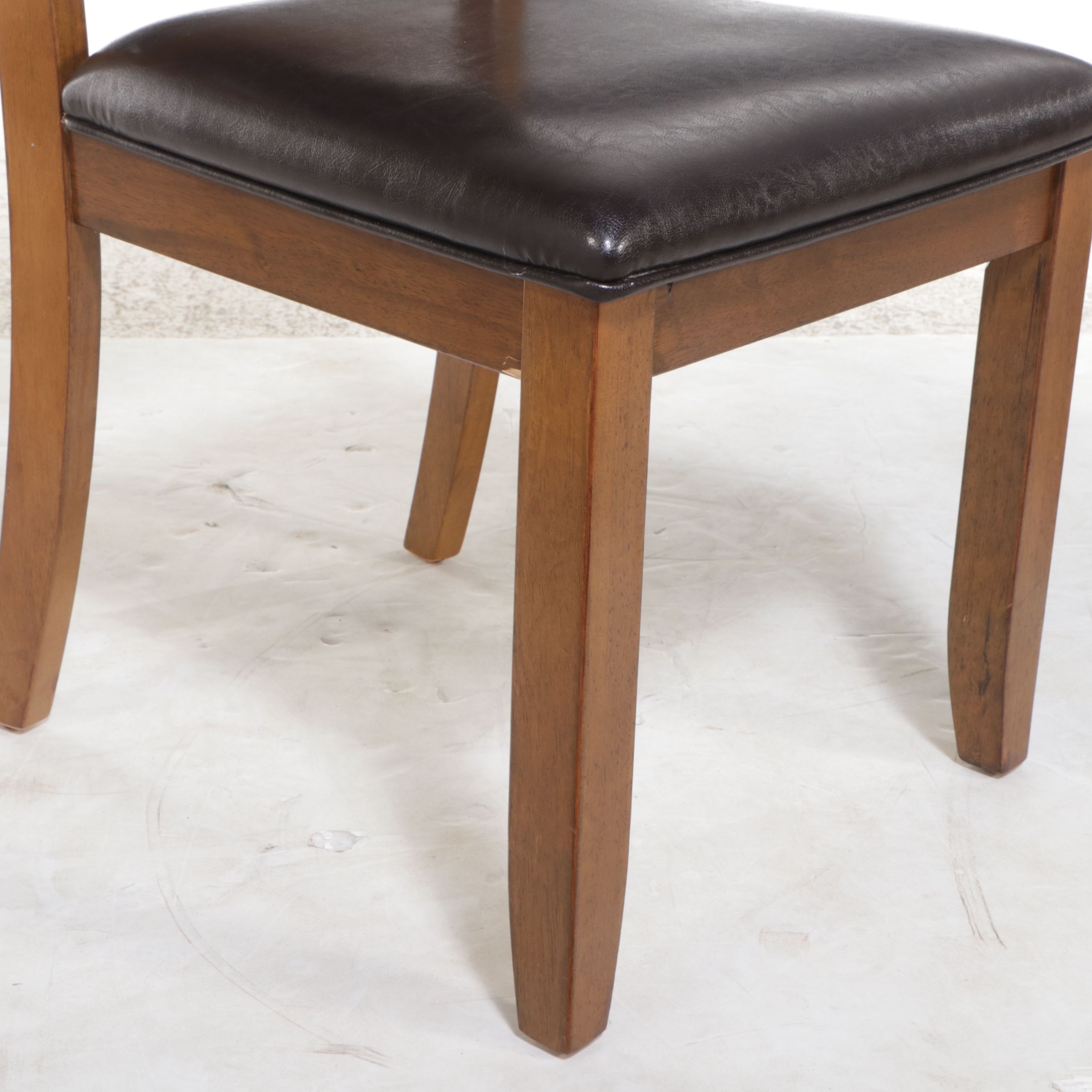 Coaster Fine Furniture Walnut and Black Leather Side Chairs