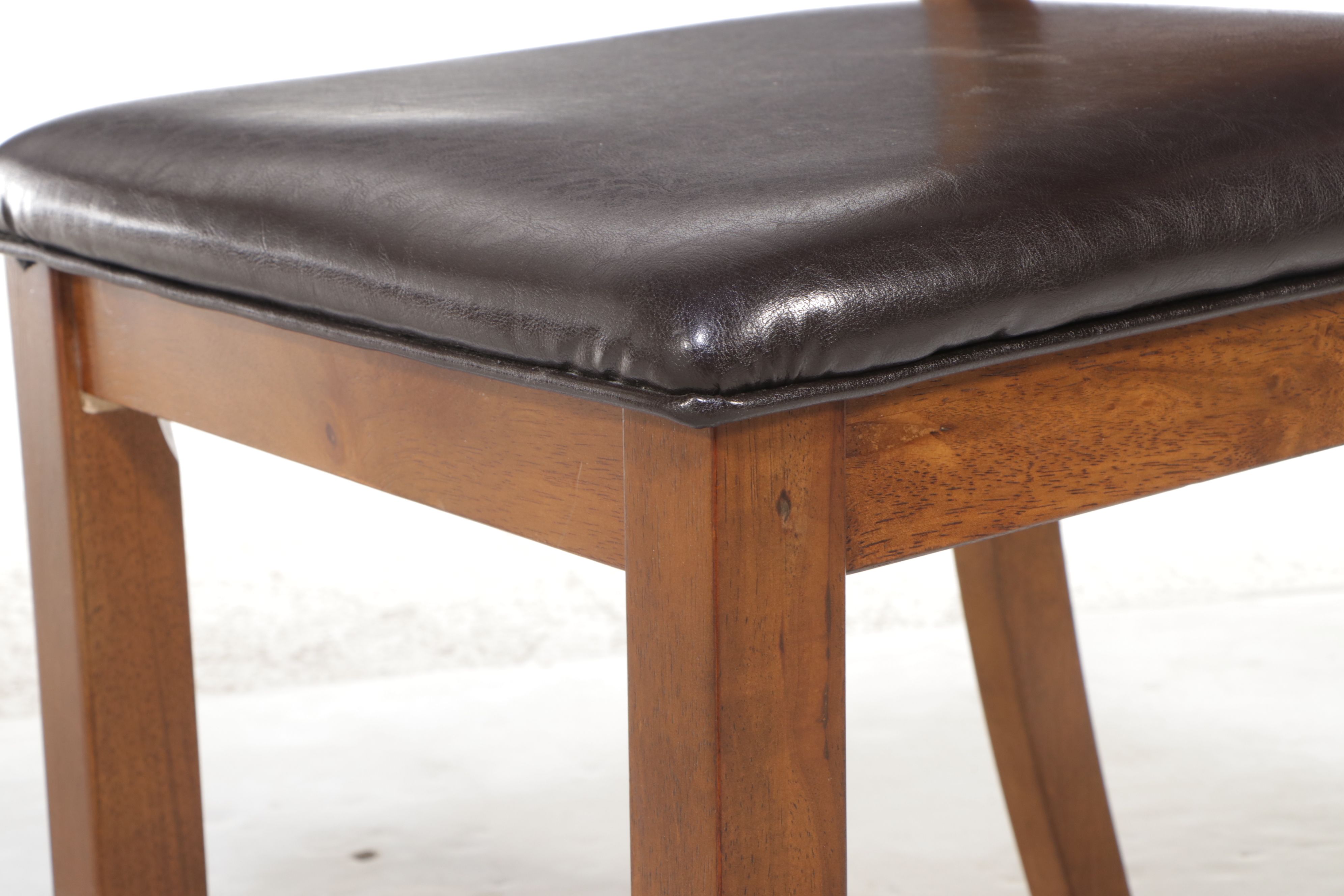 Coaster Fine Furniture Walnut and Black Leather Side Chairs