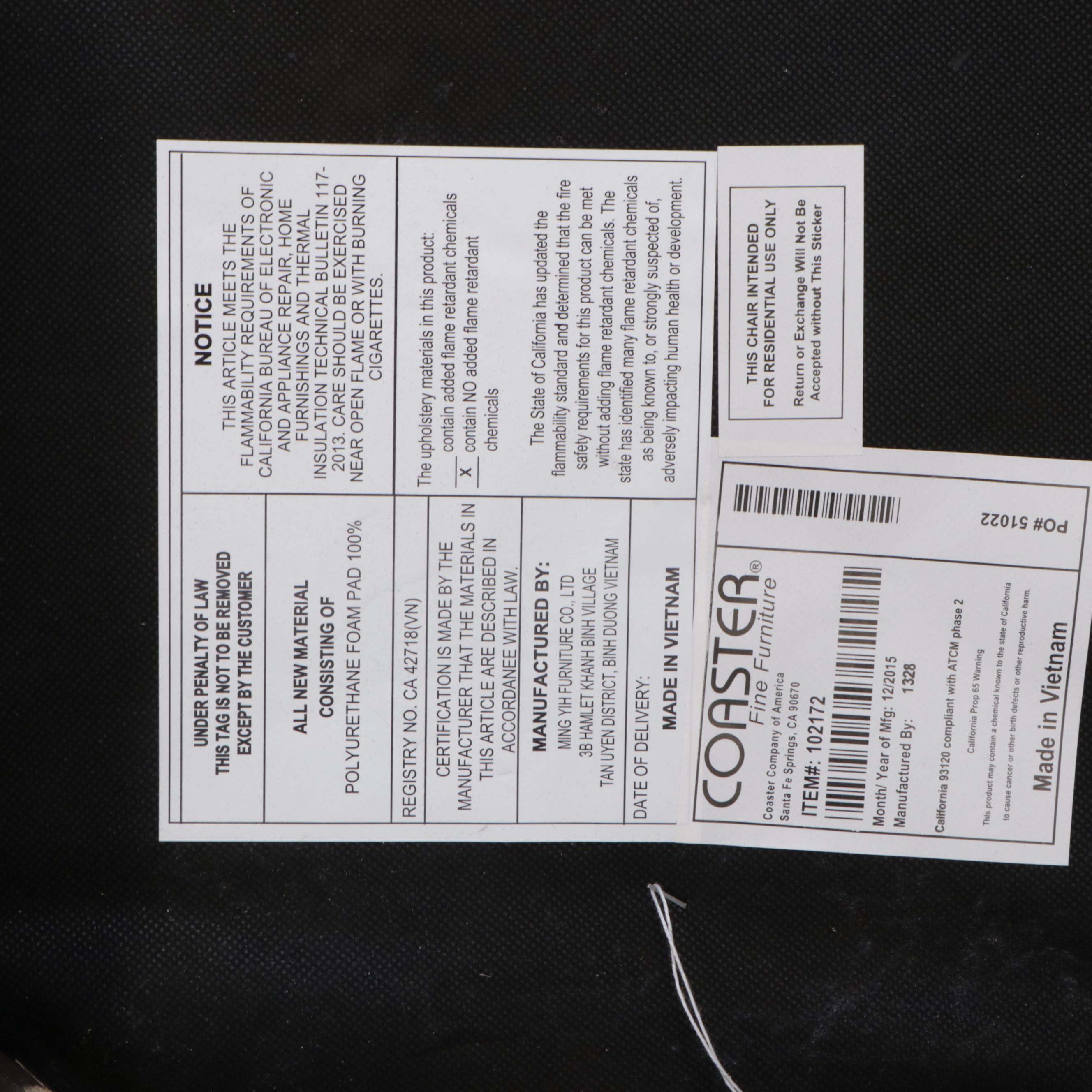 Coaster Fine Furniture Walnut and Black Leather Side Chairs