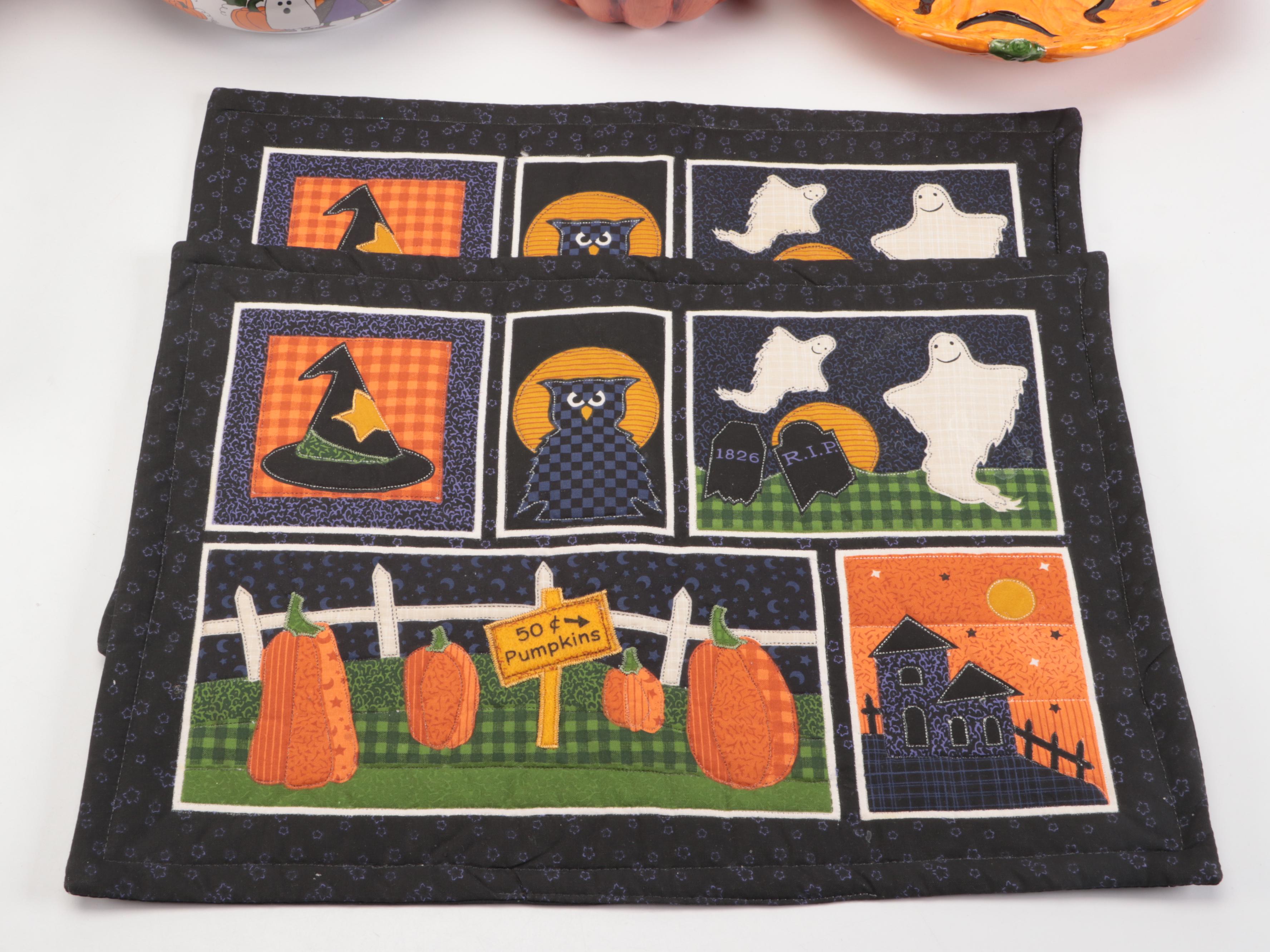 Mary Engelbreit Bowl with Other Fall and Halloween Themed Tableware