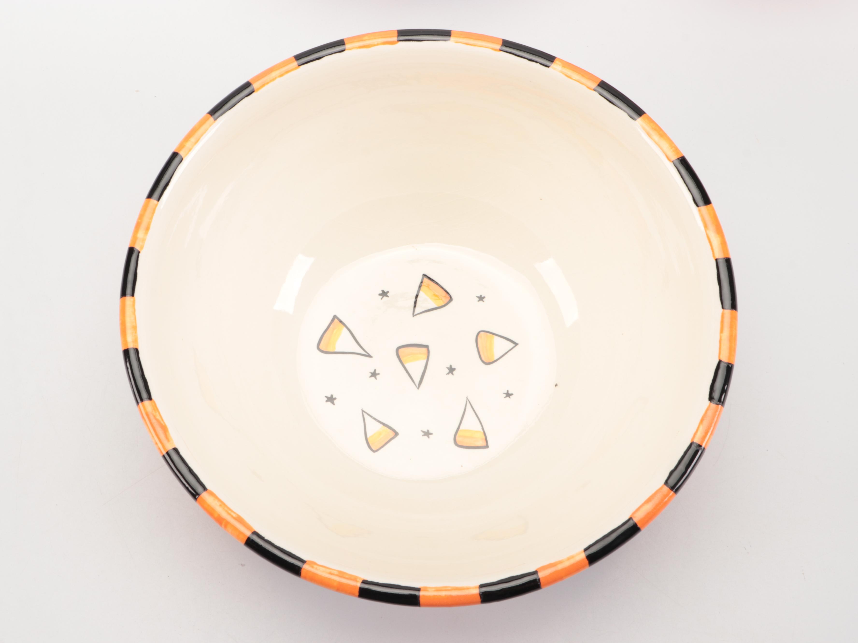 Mary Engelbreit Bowl with Other Fall and Halloween Themed Tableware