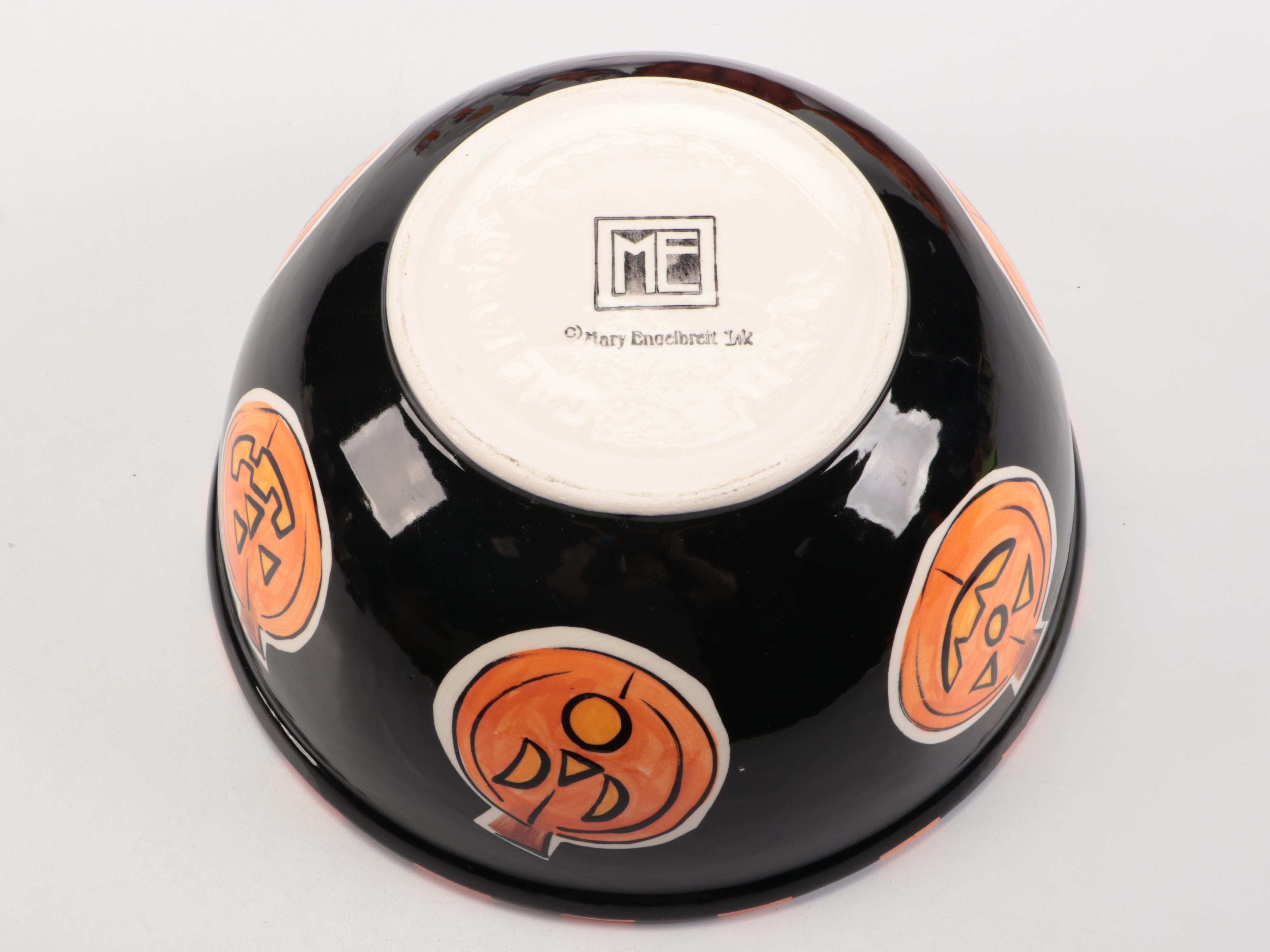 Mary Engelbreit Bowl with Other Fall and Halloween Themed Tableware