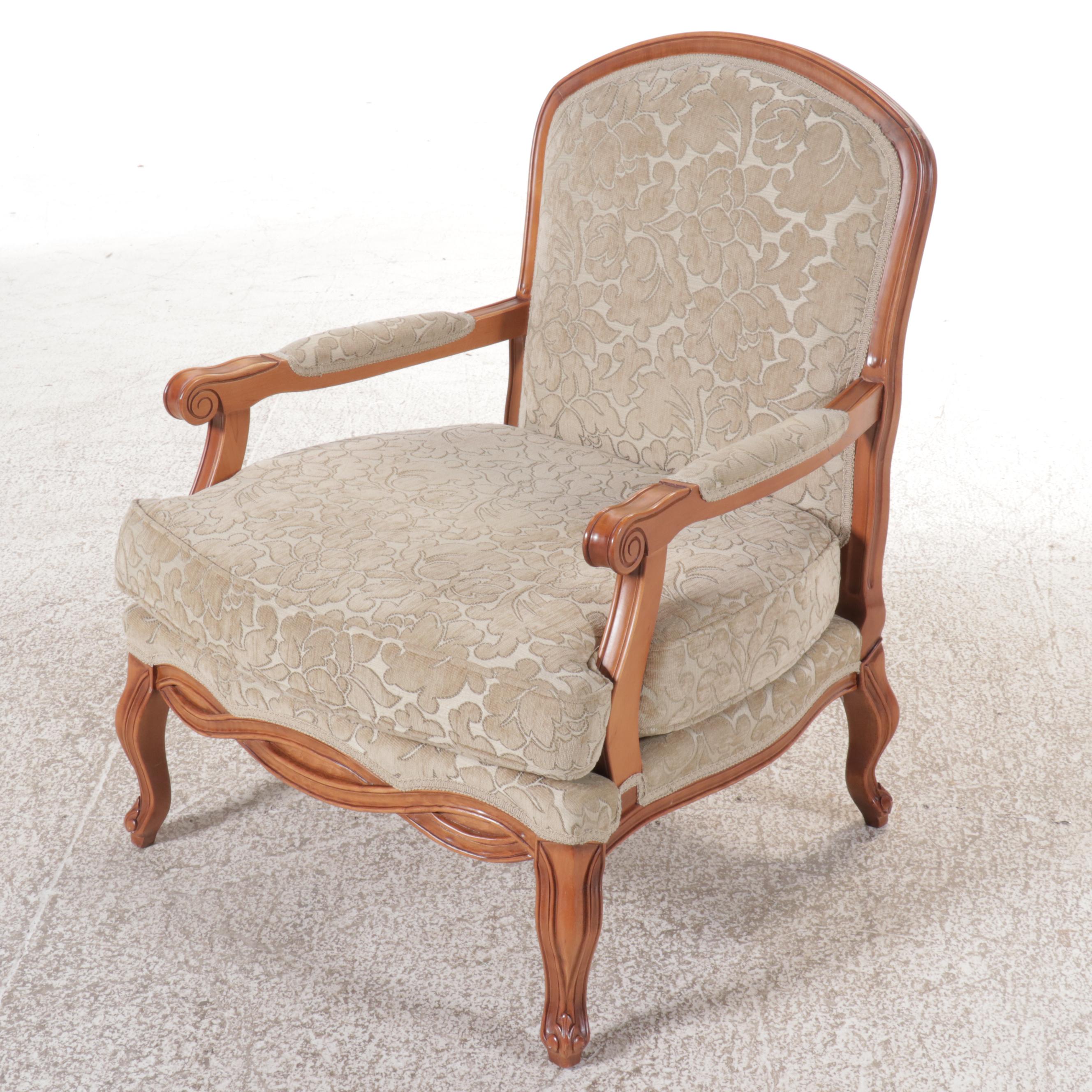 French Provincial Upholstered Fauteuil, Late 20th Century