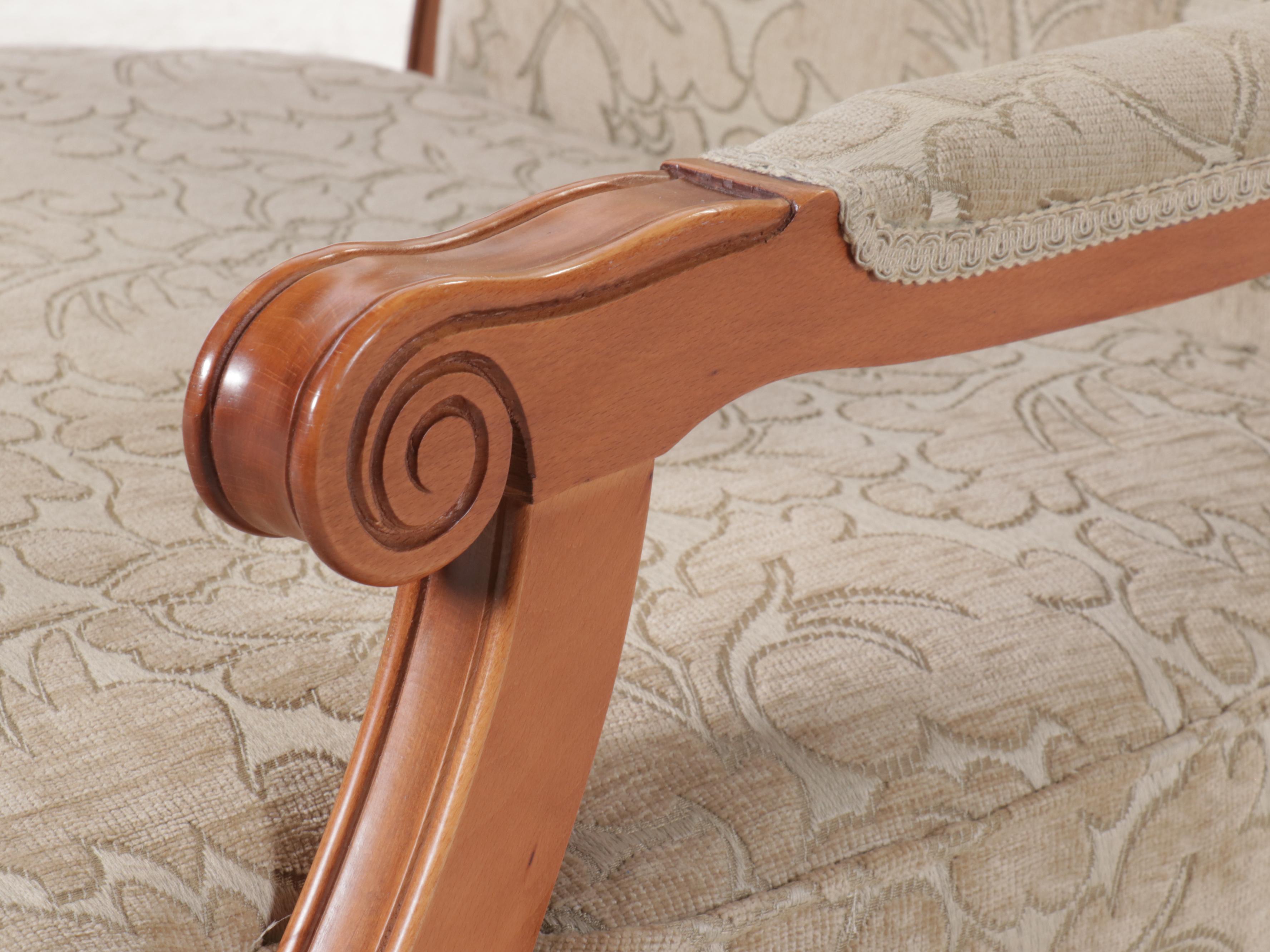 French Provincial Upholstered Fauteuil, Late 20th Century