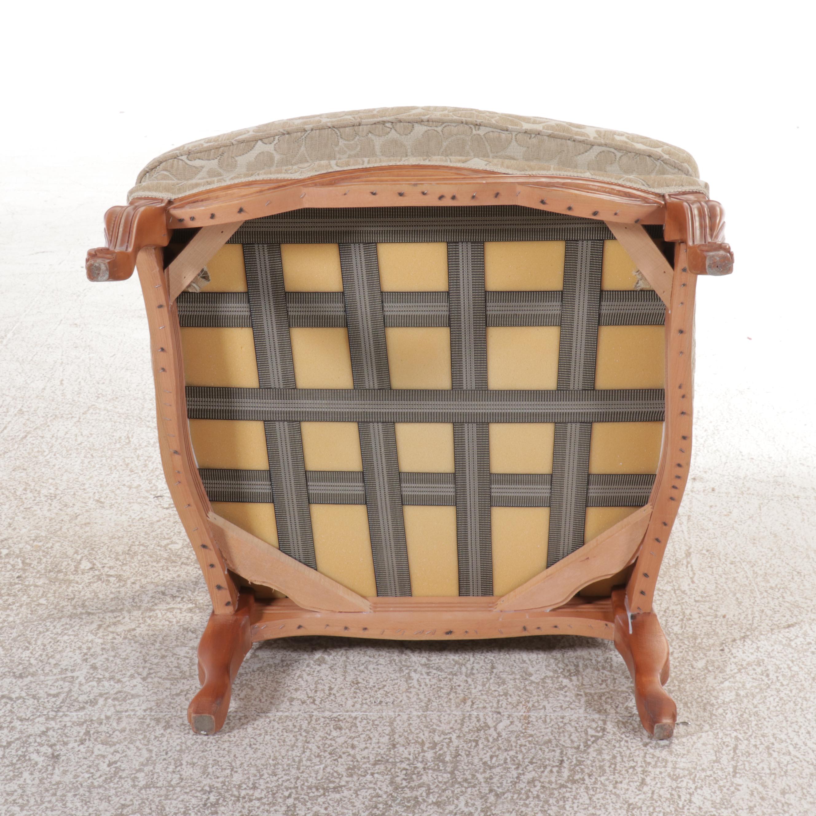 French Provincial Upholstered Fauteuil, Late 20th Century