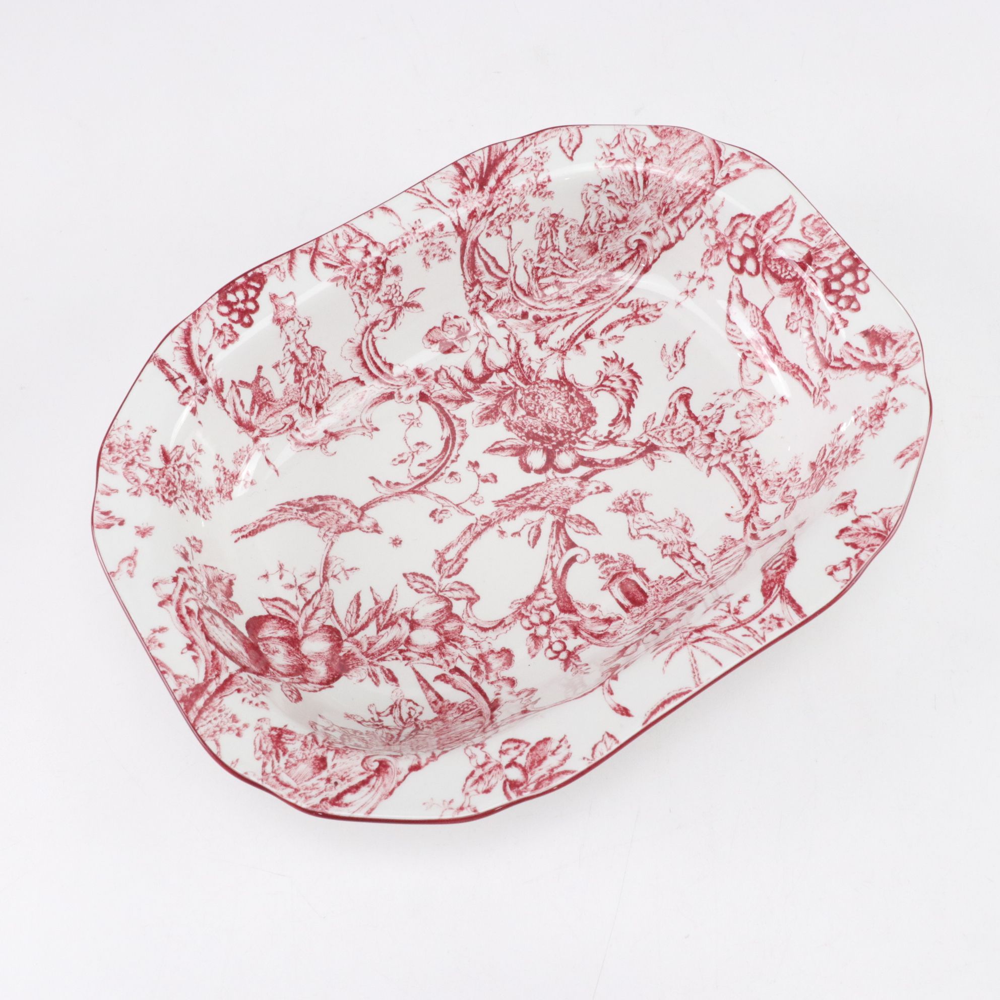 Spode Williamsburg "Provincial Garden" Cranberry Dinnerware Set for Eight