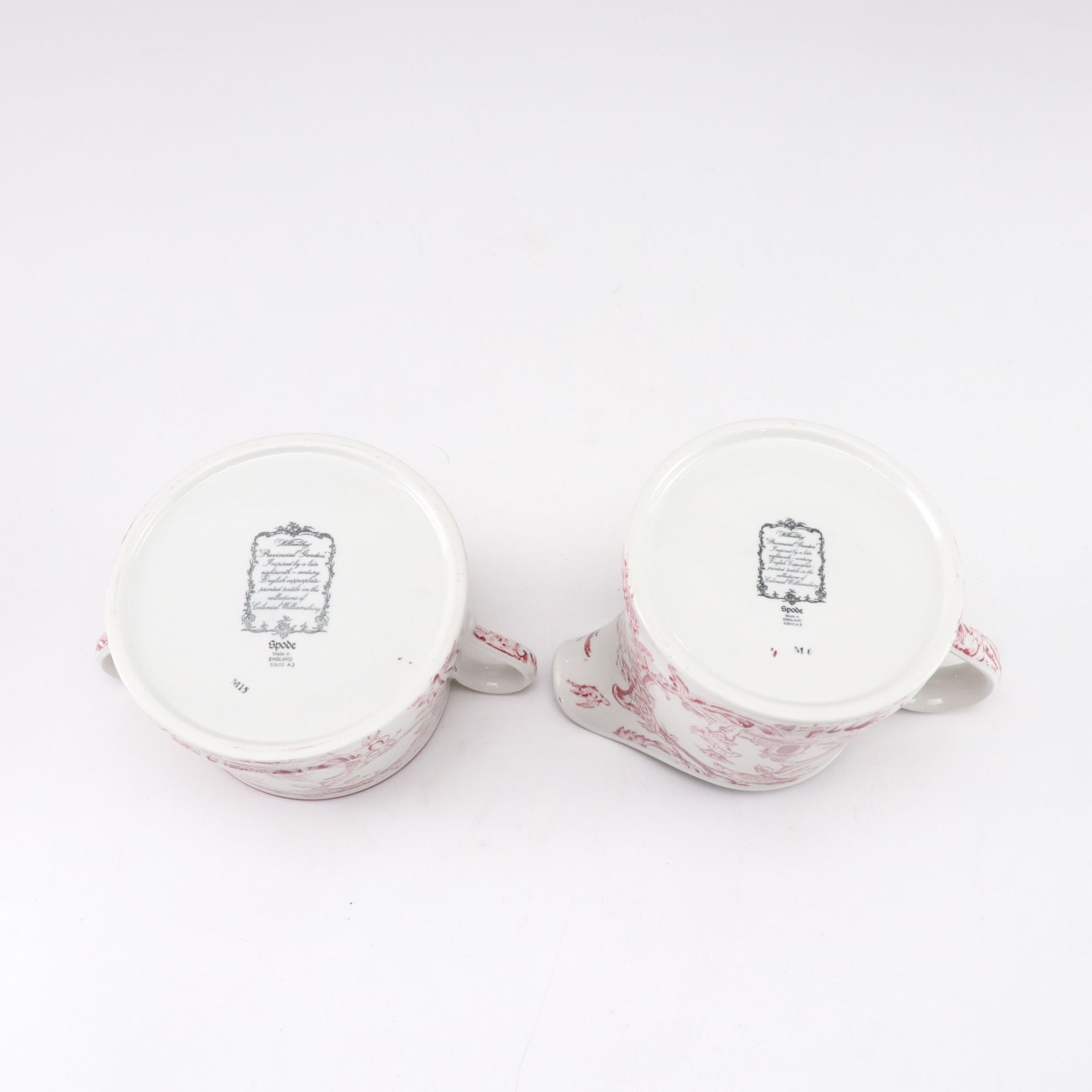 Spode Williamsburg "Provincial Garden" Cranberry Dinnerware Set for Eight