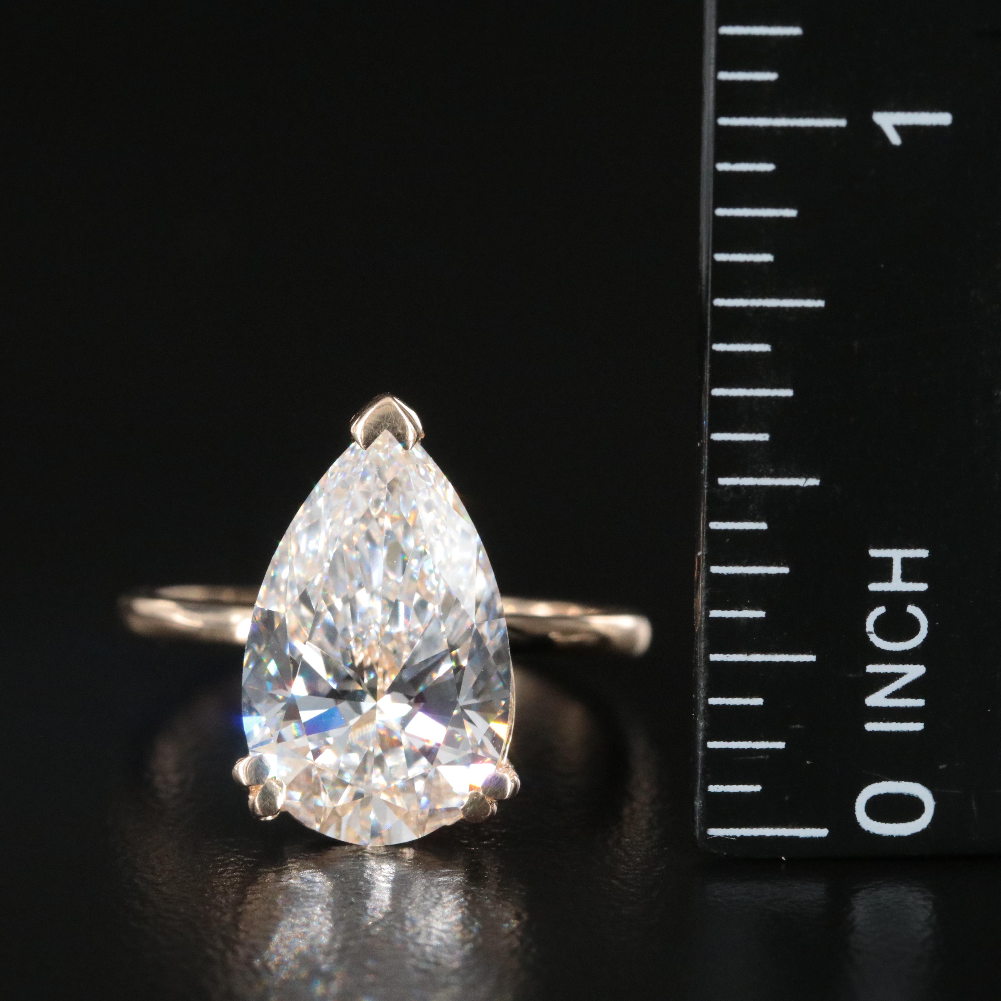 14K 5.04 CT Lab Grown Diamond Solitaire Ring with IGI Report