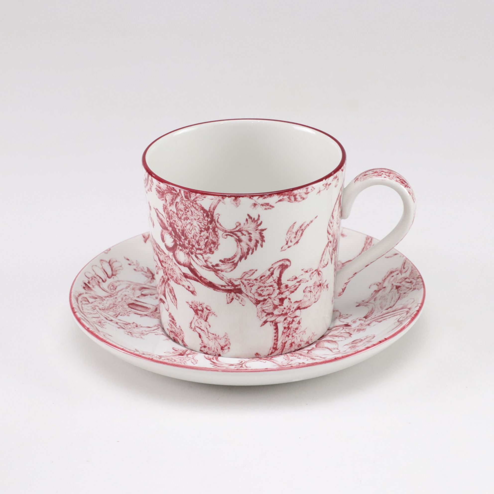 Spode Williamsburg "Provincial Garden" Cranberry Dinnerware Set for Eight