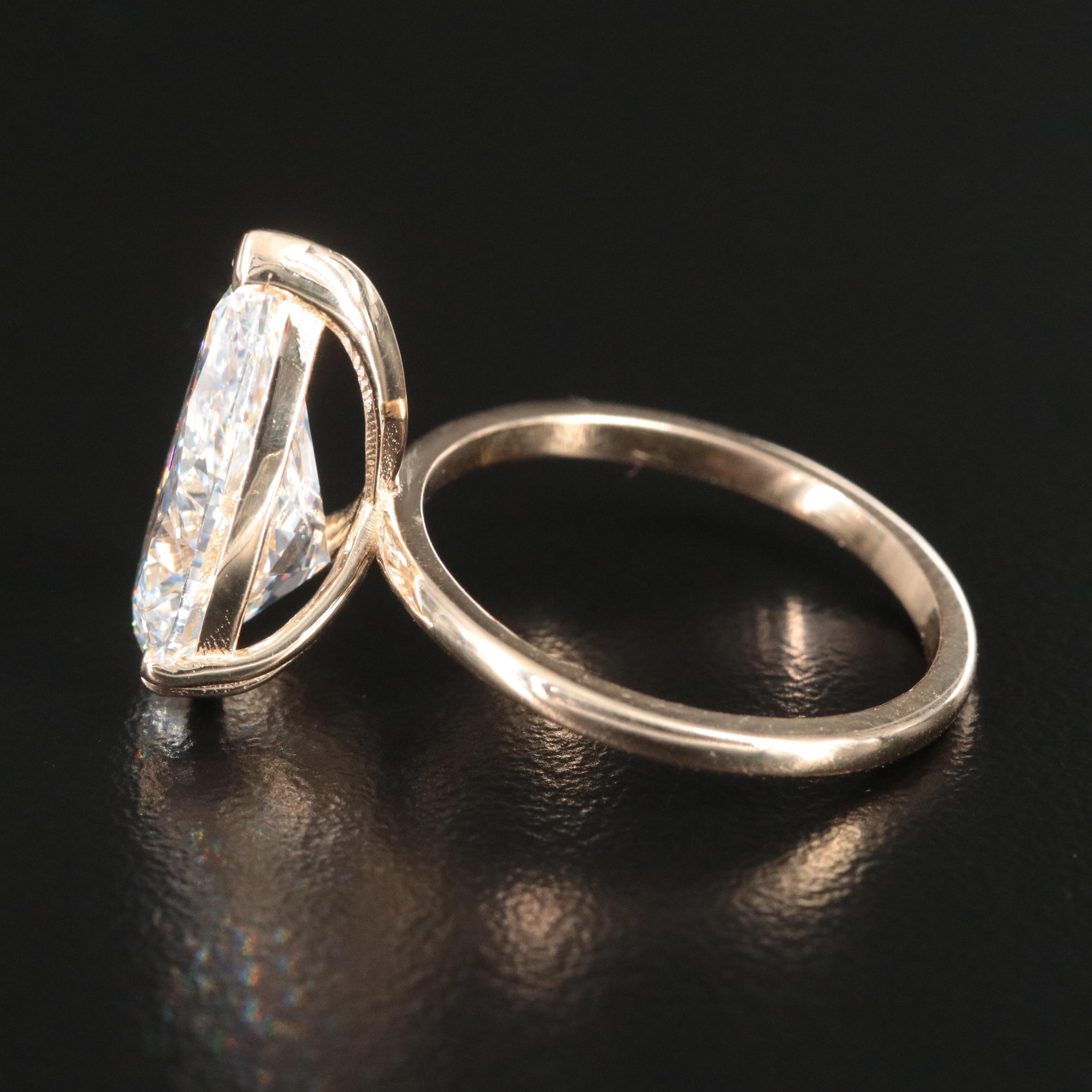 14K 5.04 CT Lab Grown Diamond Solitaire Ring with IGI Report