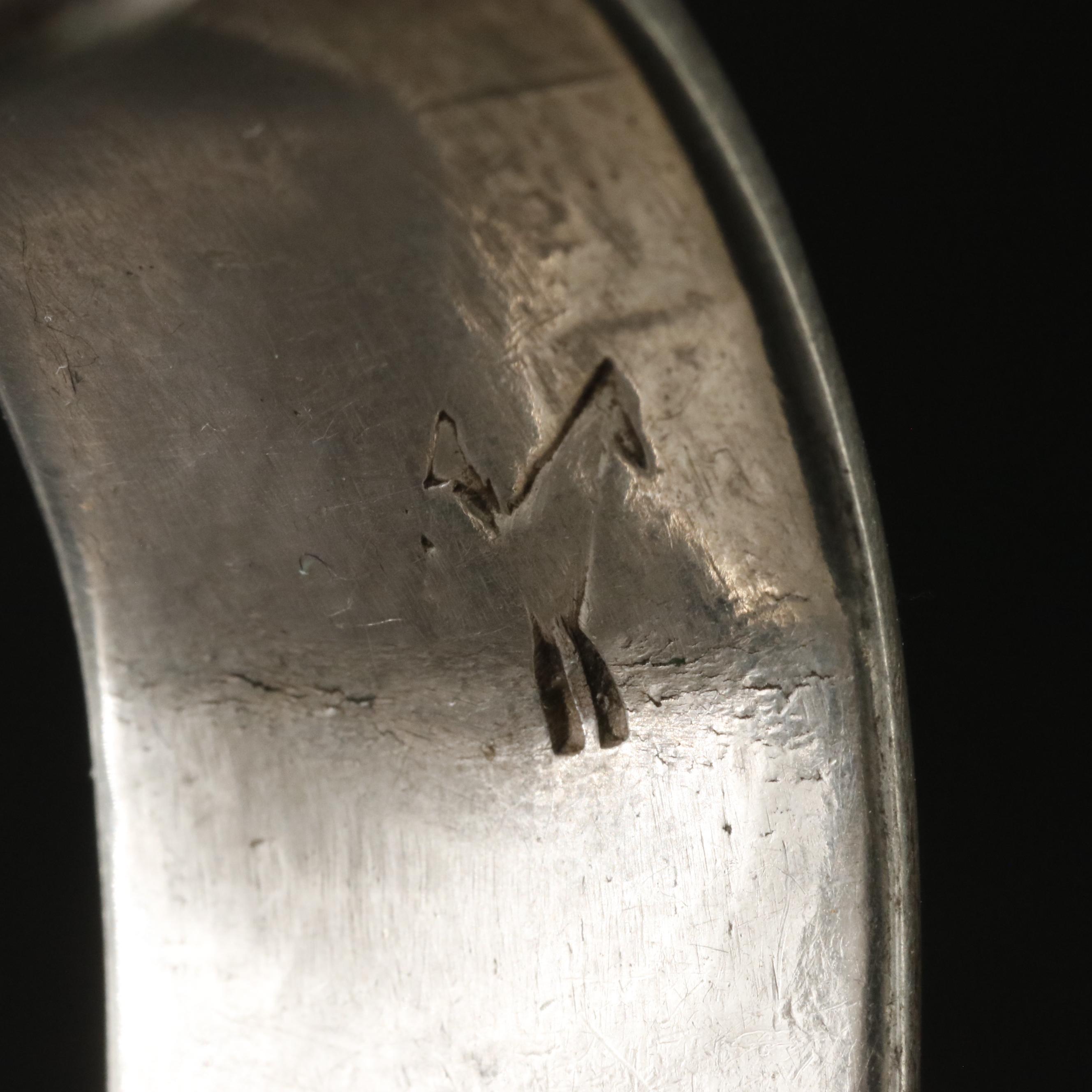 Southwestern Sterling Lapis Lazuli Stampwork Cuff Bracelet