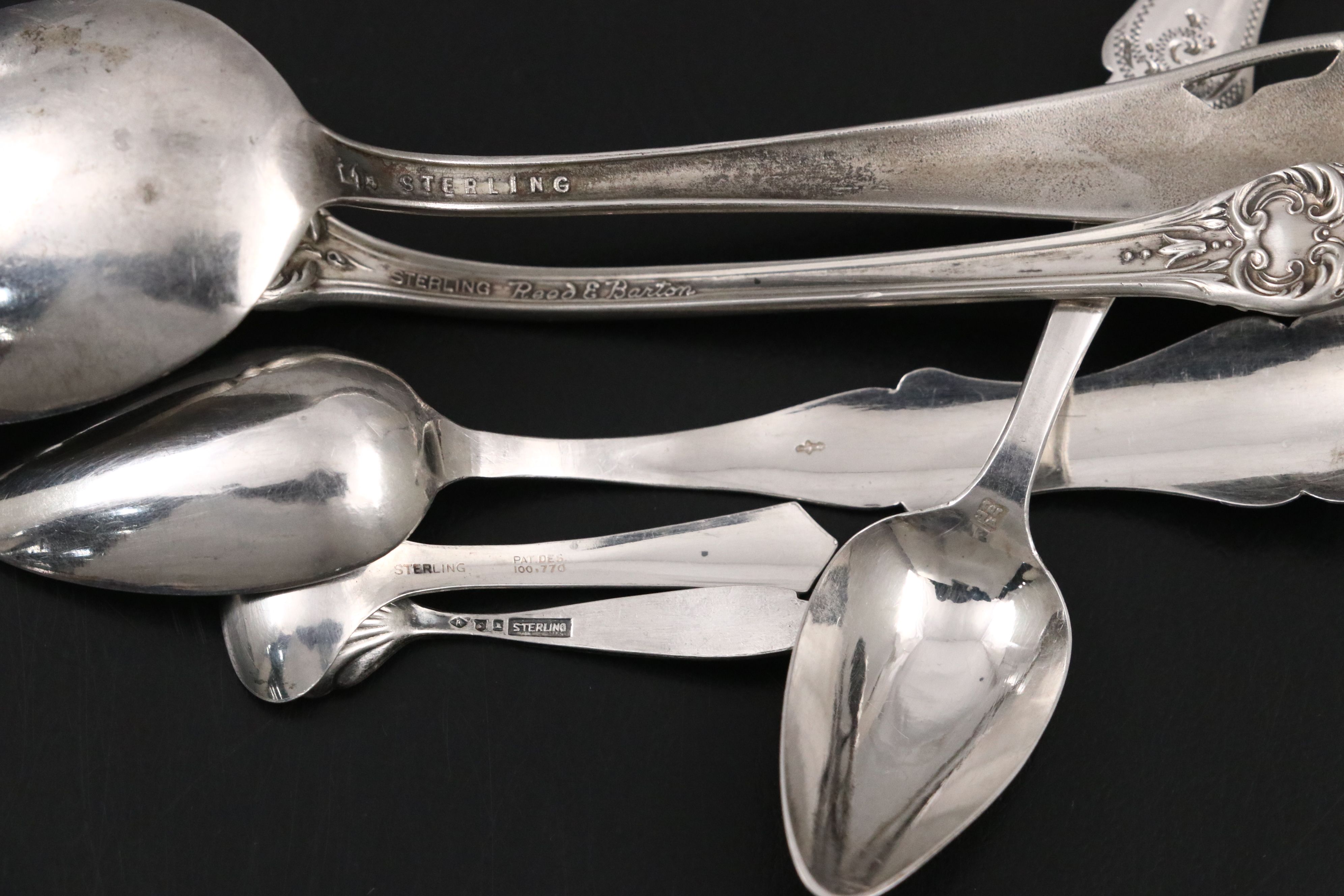 Palmer & Bachelder Coin Silver Bright Cut Cake Server with Sterling Flatware