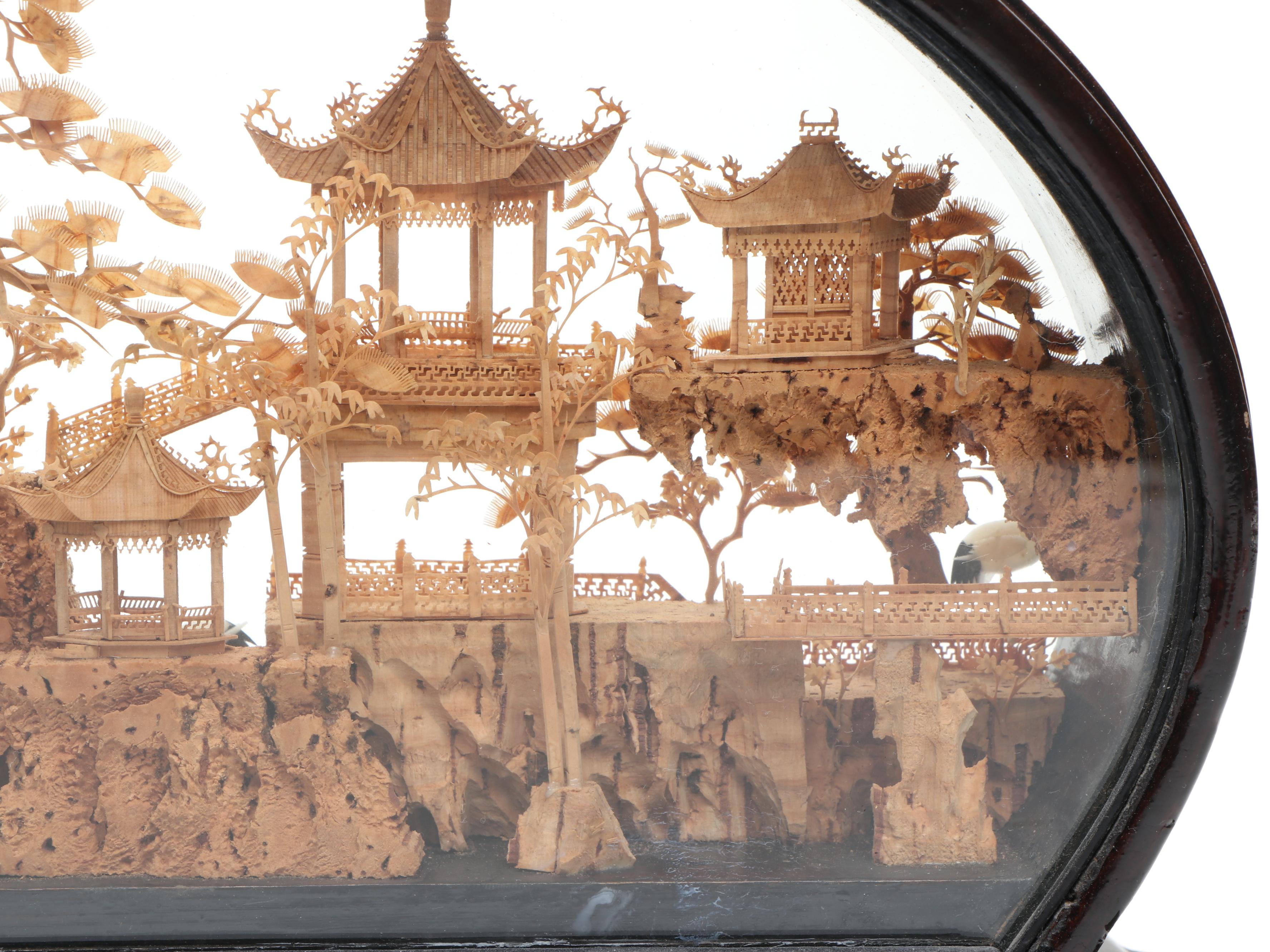 Chinese Hand-Carved Cork Landscape Dioramas