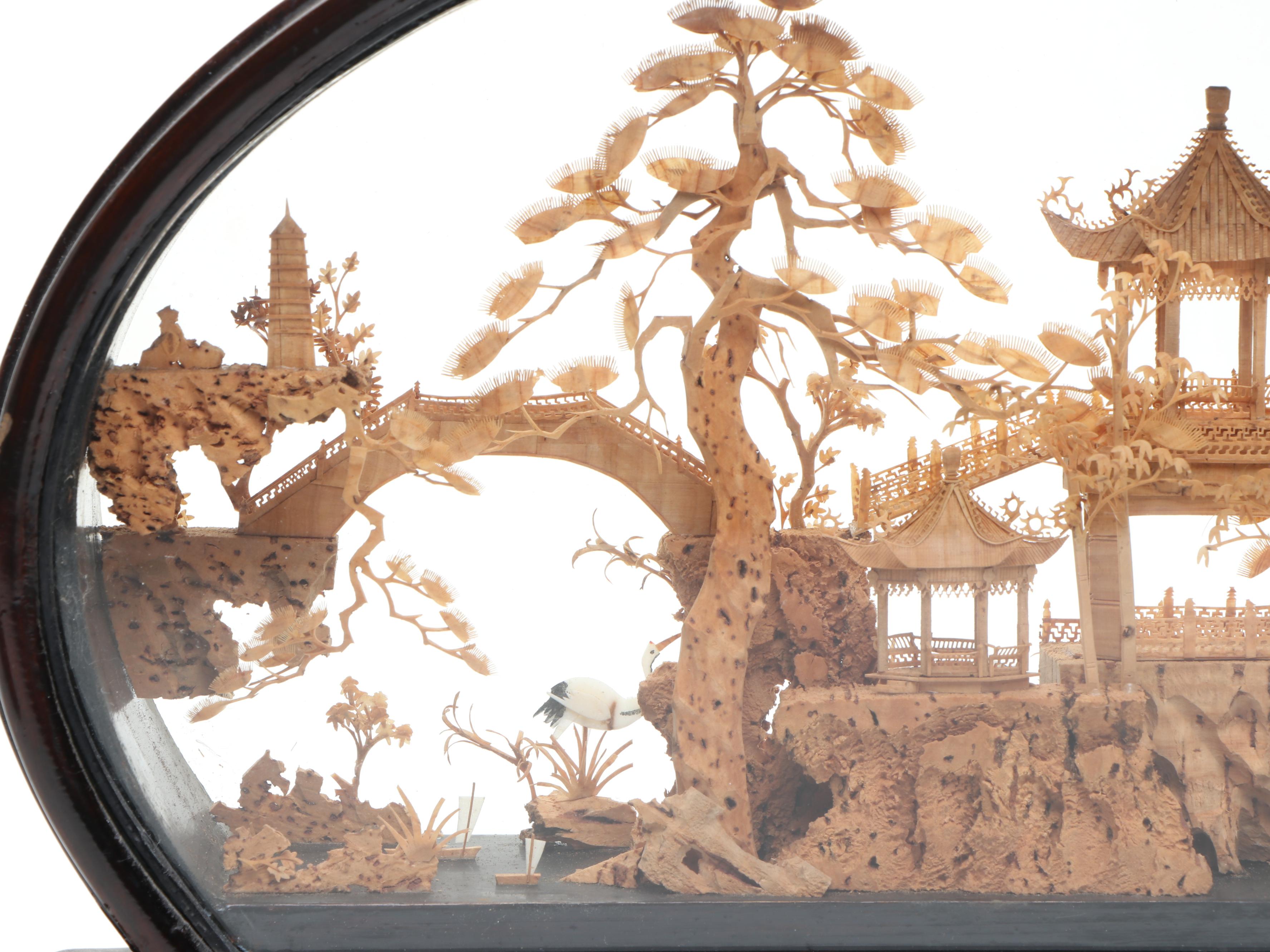 Chinese Hand-Carved Cork Landscape Dioramas