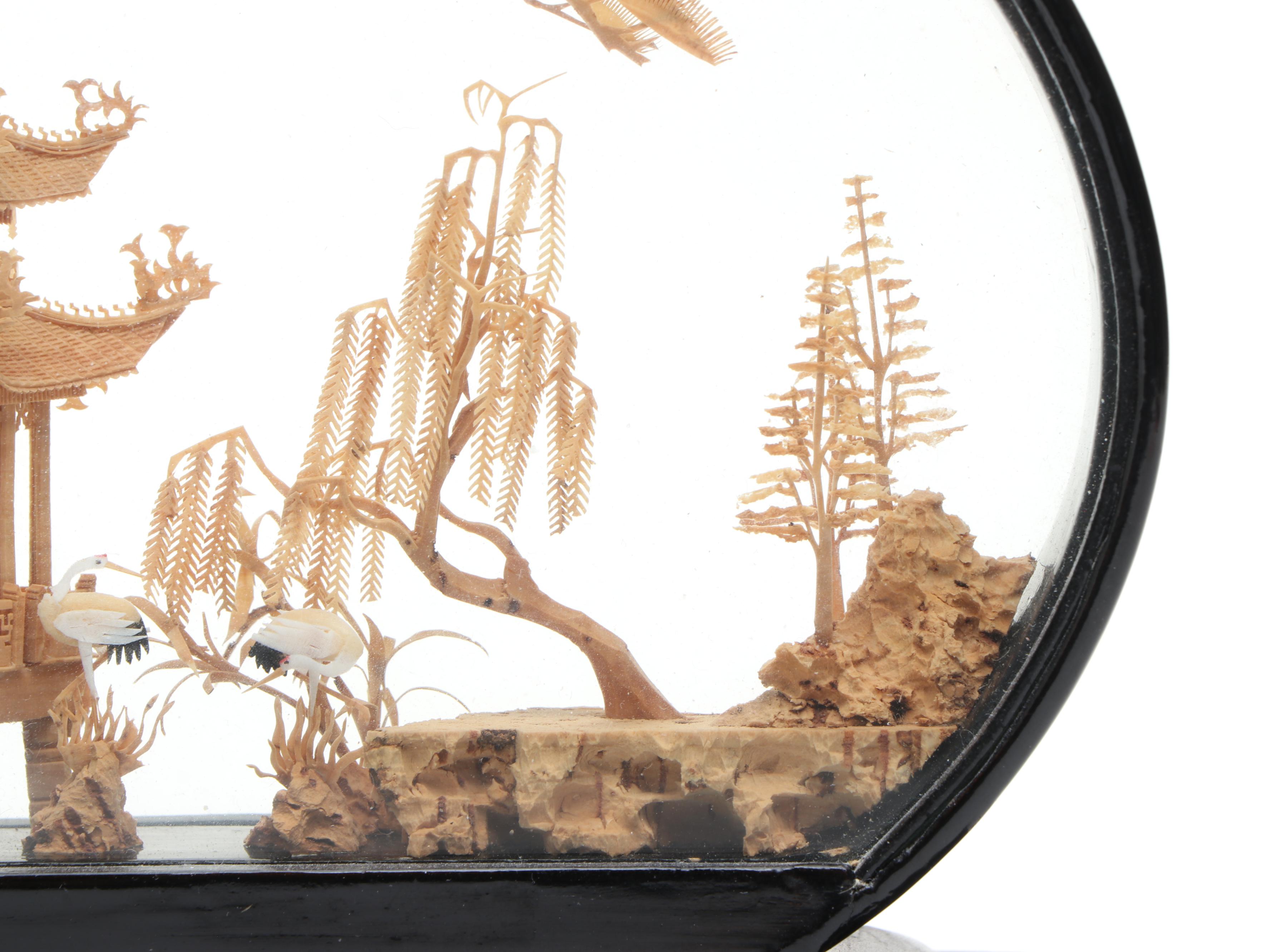 Chinese Hand-Carved Cork Landscape Dioramas