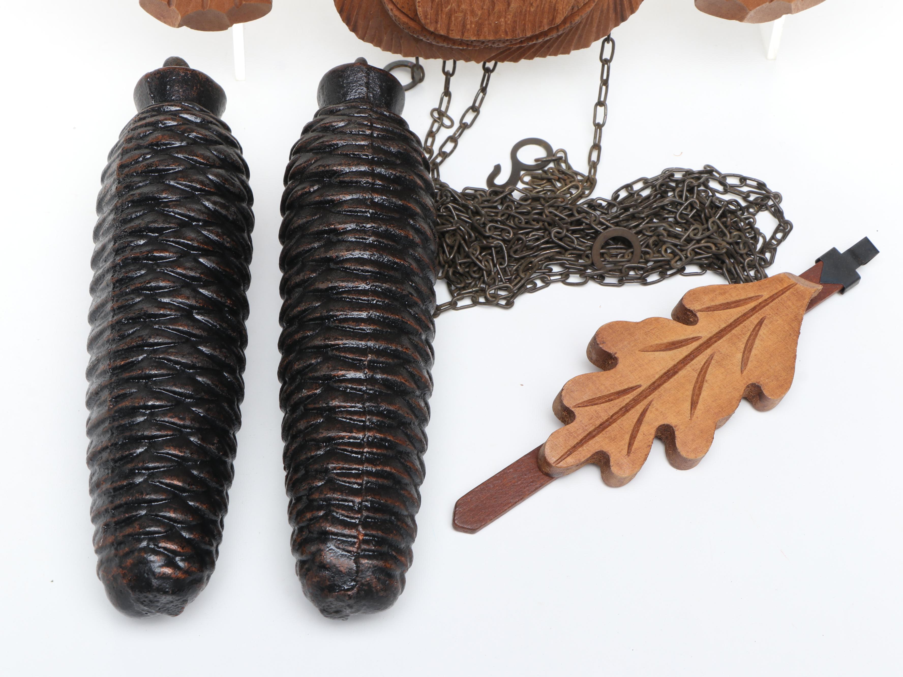 West German Carved Wood Cuckoo Clock with Regula Movement