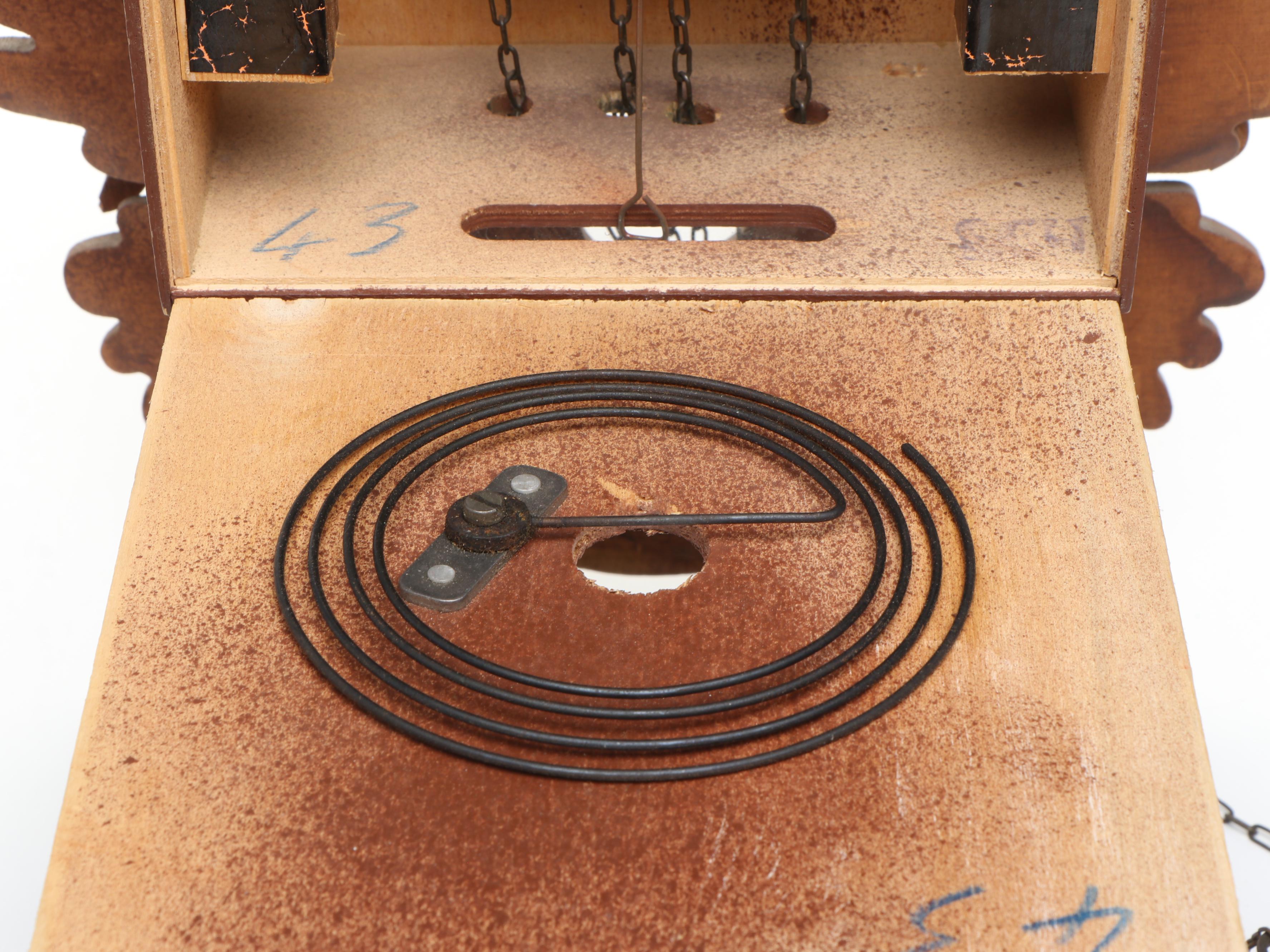 West German Carved Wood Cuckoo Clock with Regula Movement