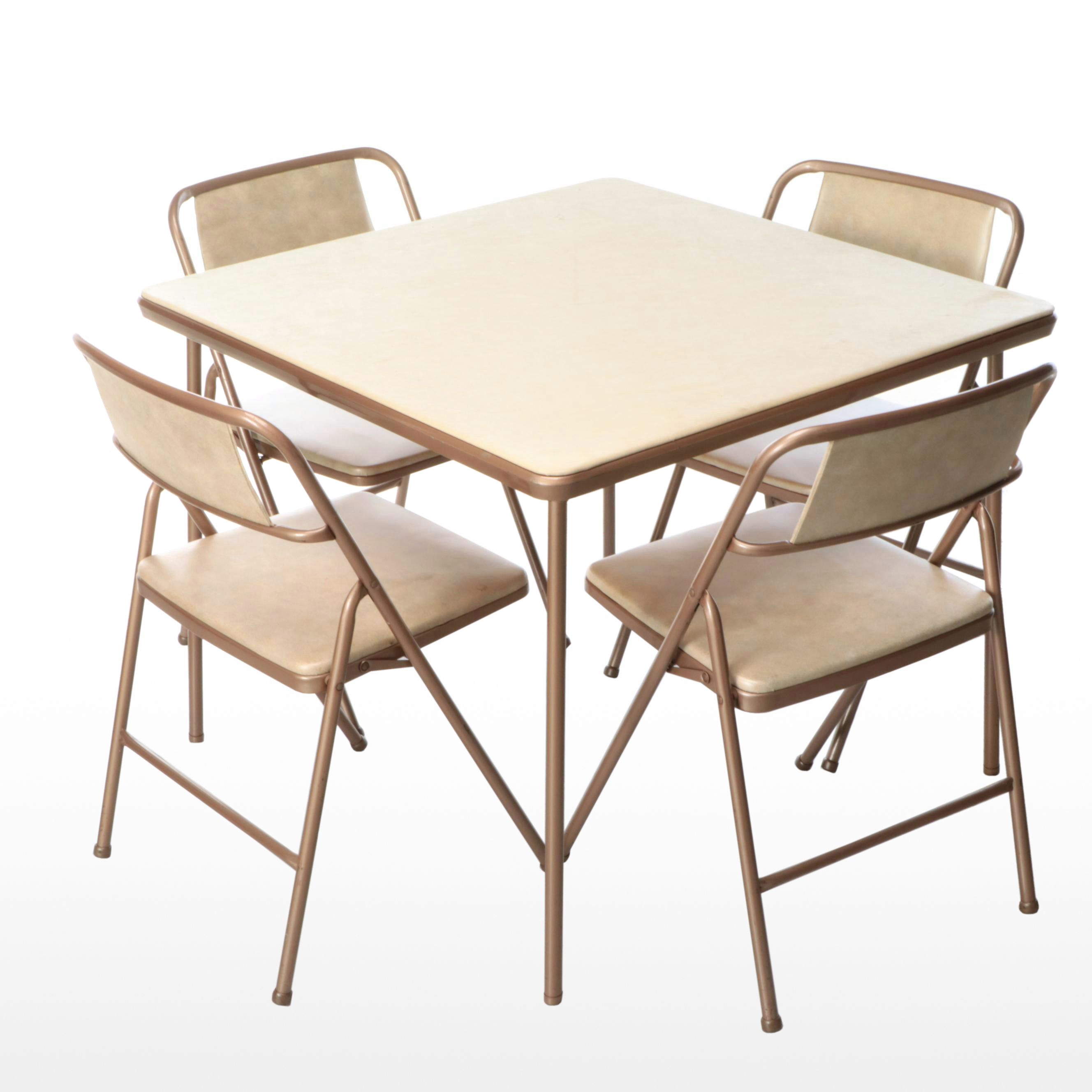 Cosco Vinyl and Metal Five-Piece Folding Table and Chairs Set