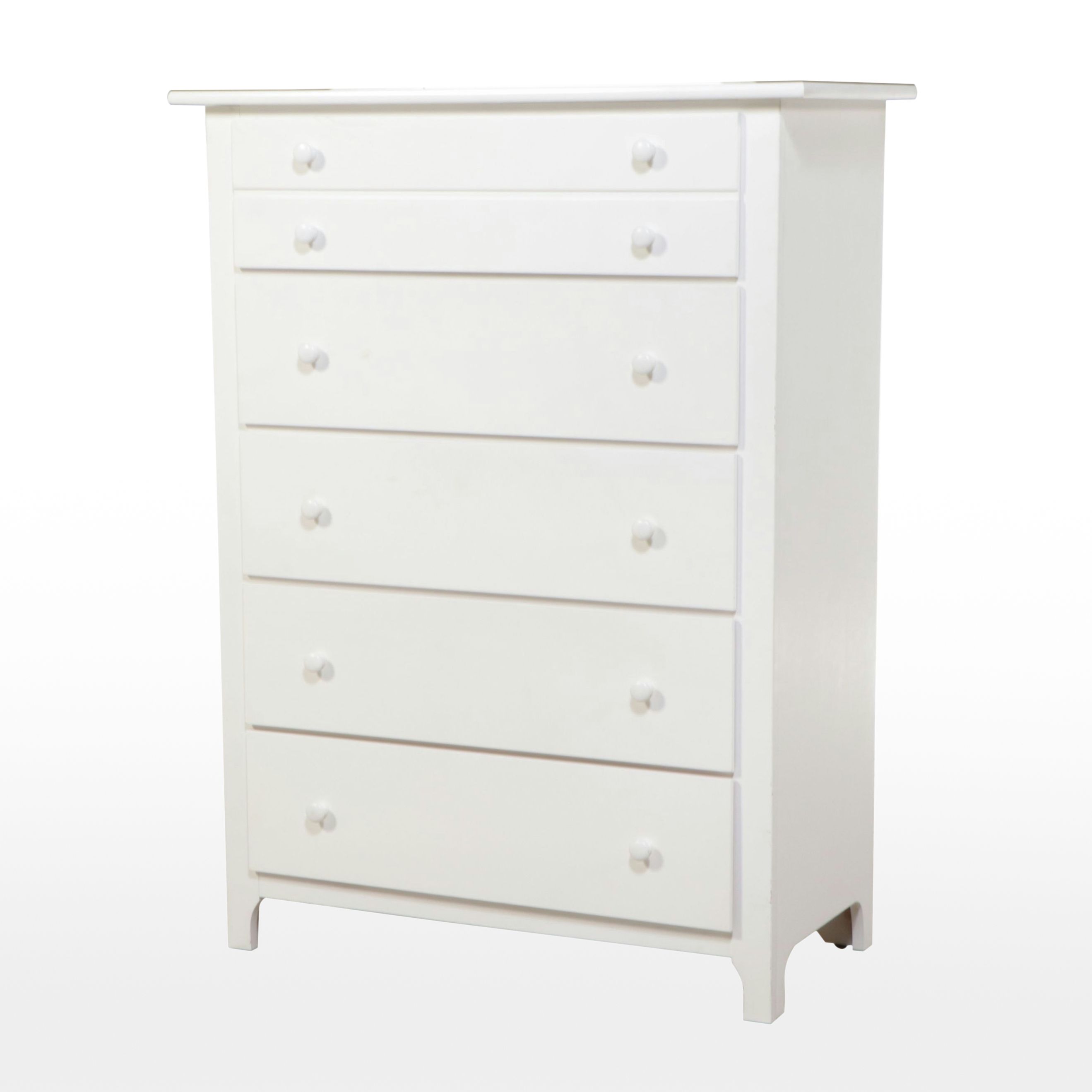 Stanley Furniture White Painted Wood Tall Chest of Drawers