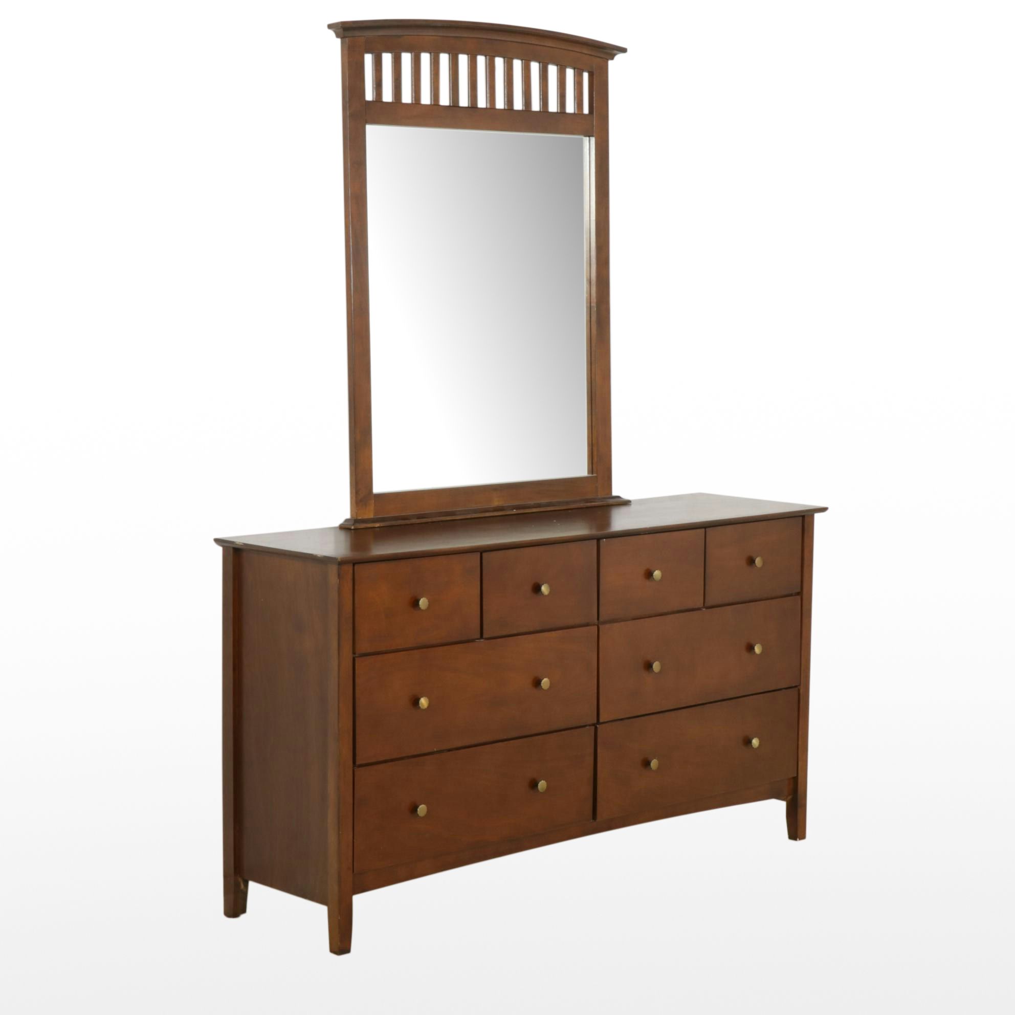 Mieco Mahogany Dresser and Mirror, 21st Century