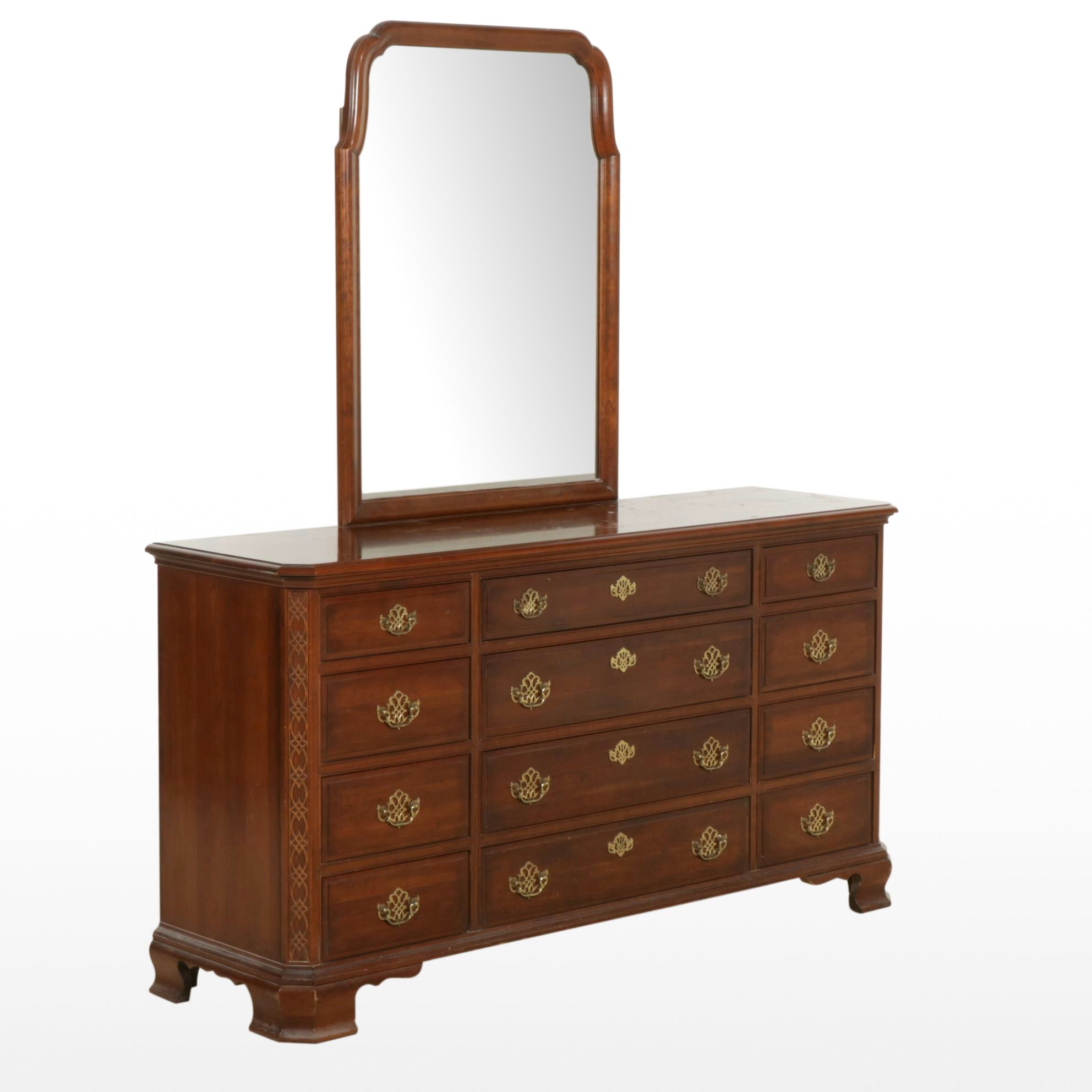 Pennsylvania House Chippendale Style Cherry Dresser and Mirror