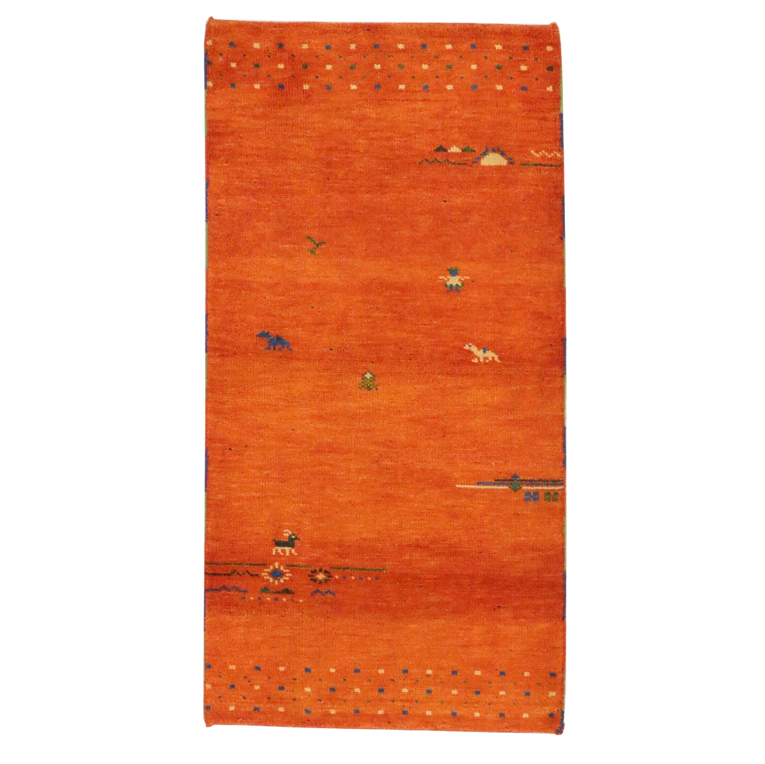 2'9 x 5'4 Hand-Knotted Pakistani Persian Gabbeh Accent Rug
