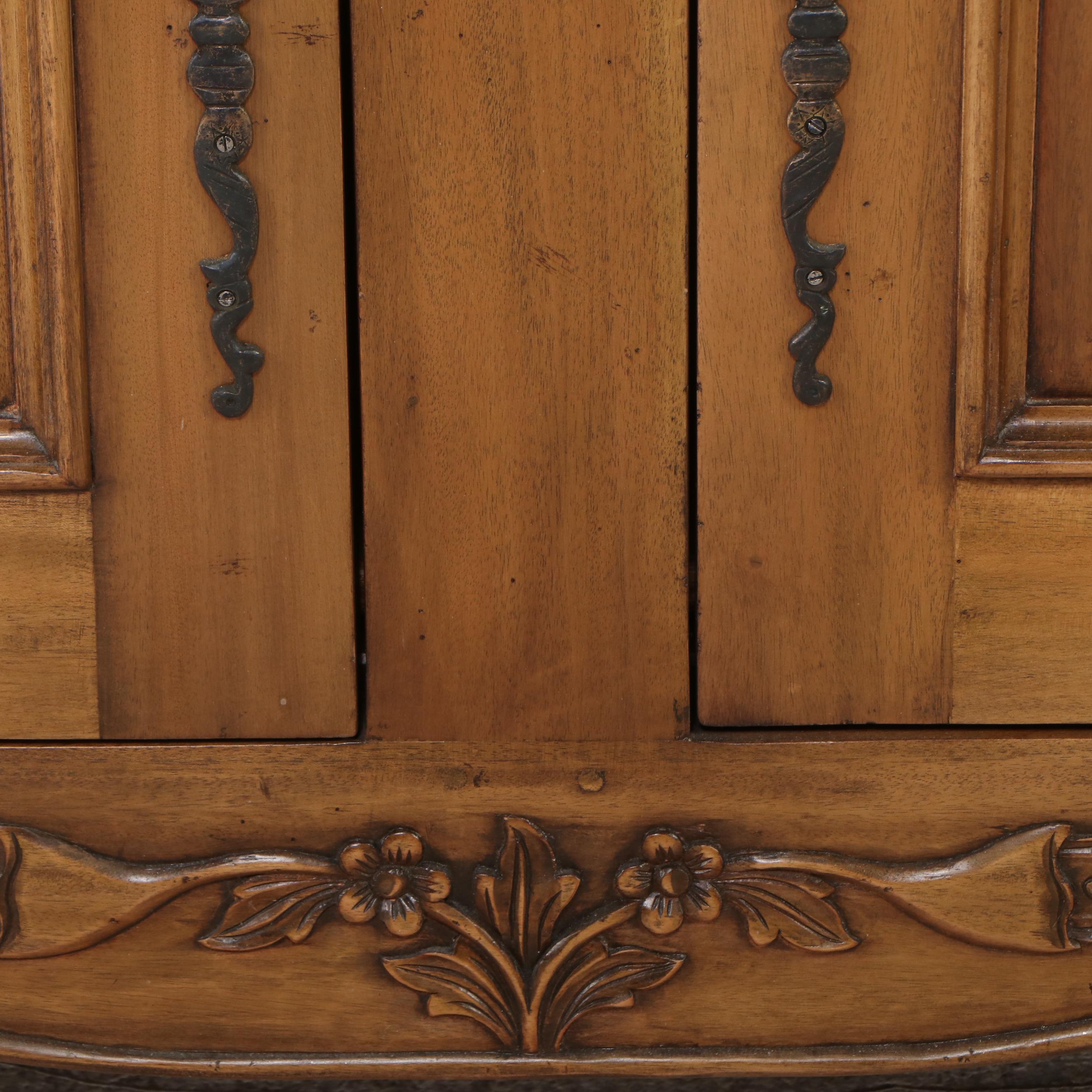 Marie Albert French Provincial Style Walnut China Cabinet