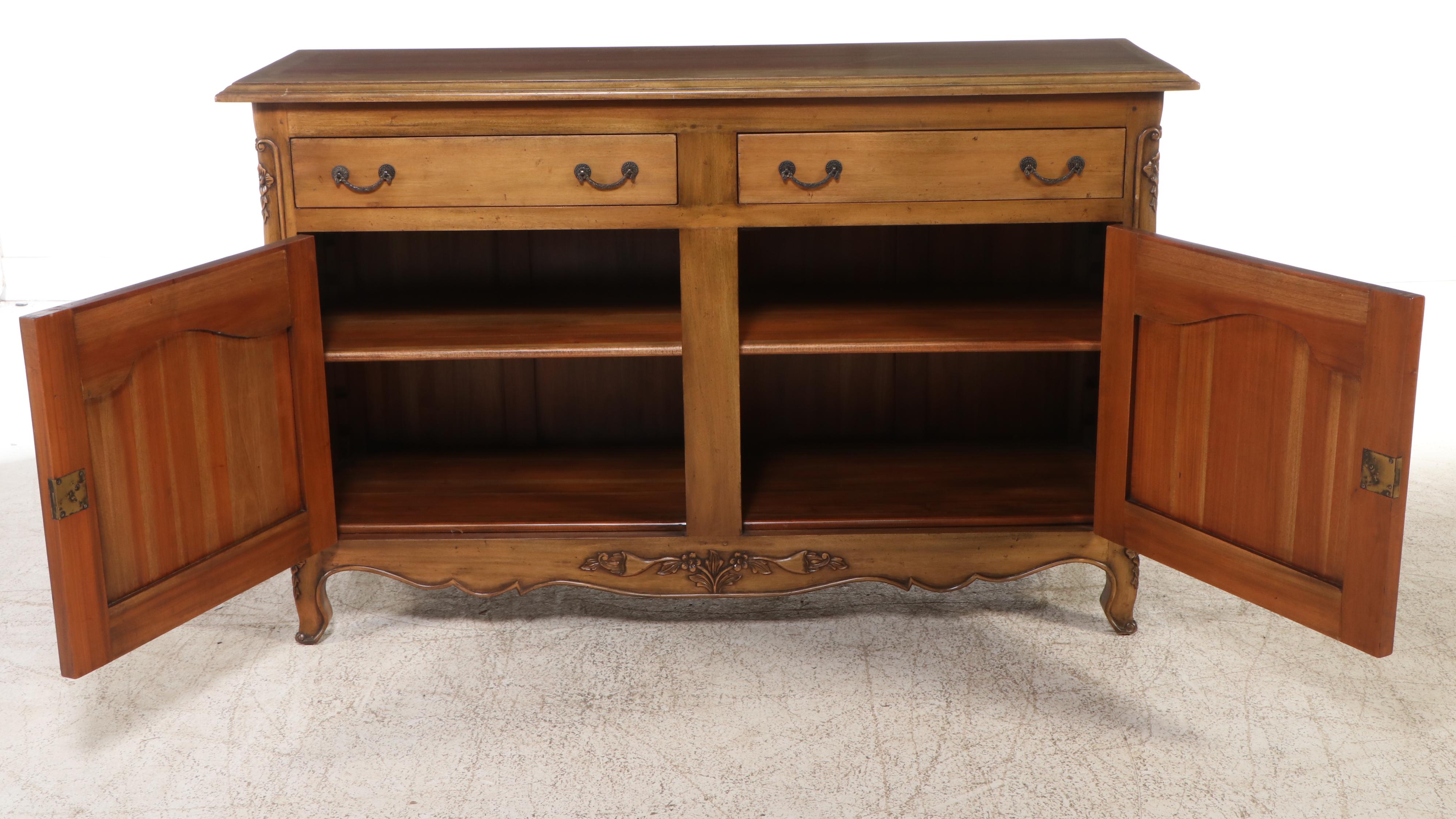 Marie Albert French Provincial Style Walnut China Cabinet