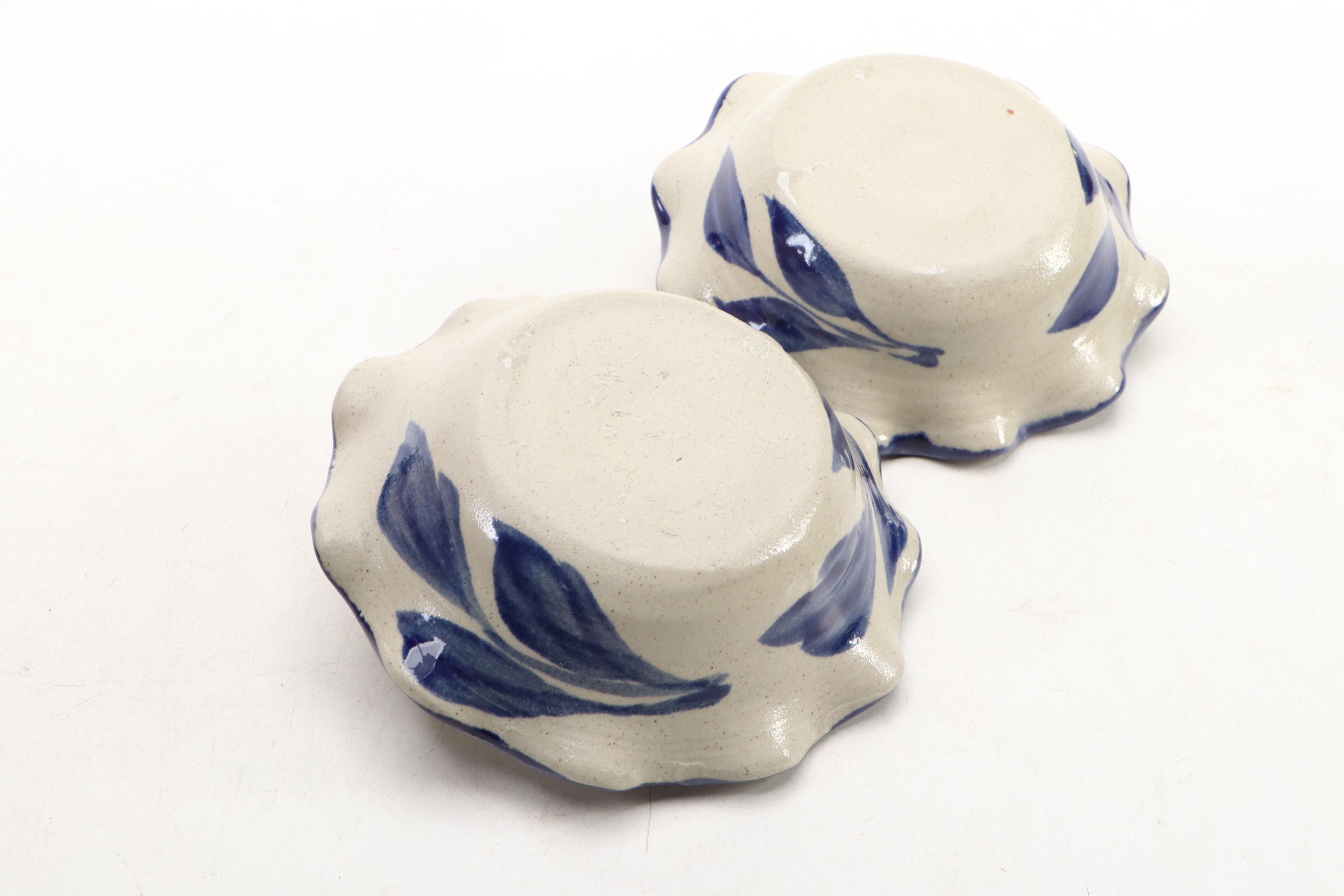 Art Pottery Chambersticks with Other Tableware