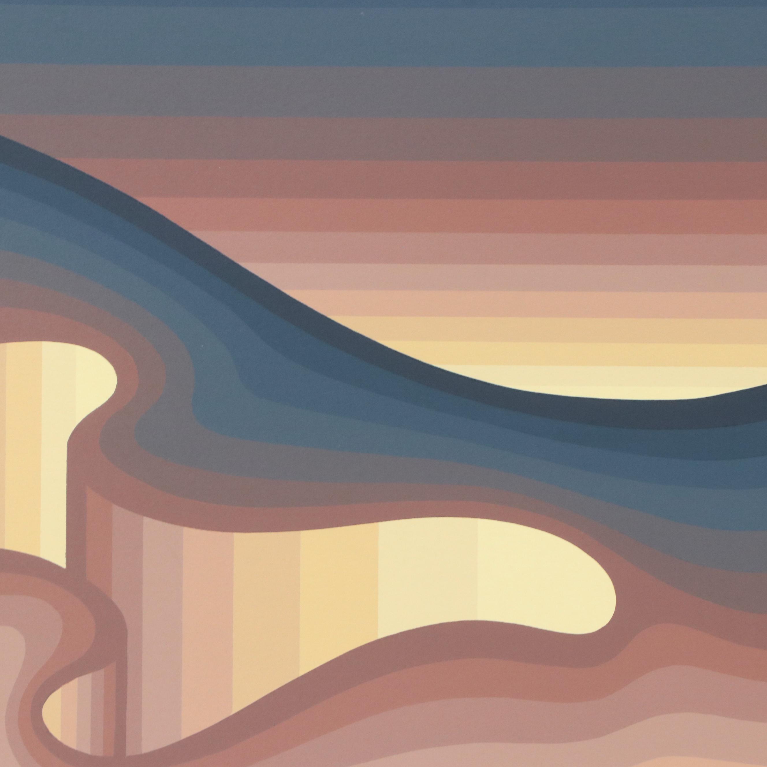 Roy Ahlgren Op Art Serigraph "Terrestrial Facade I," 1982