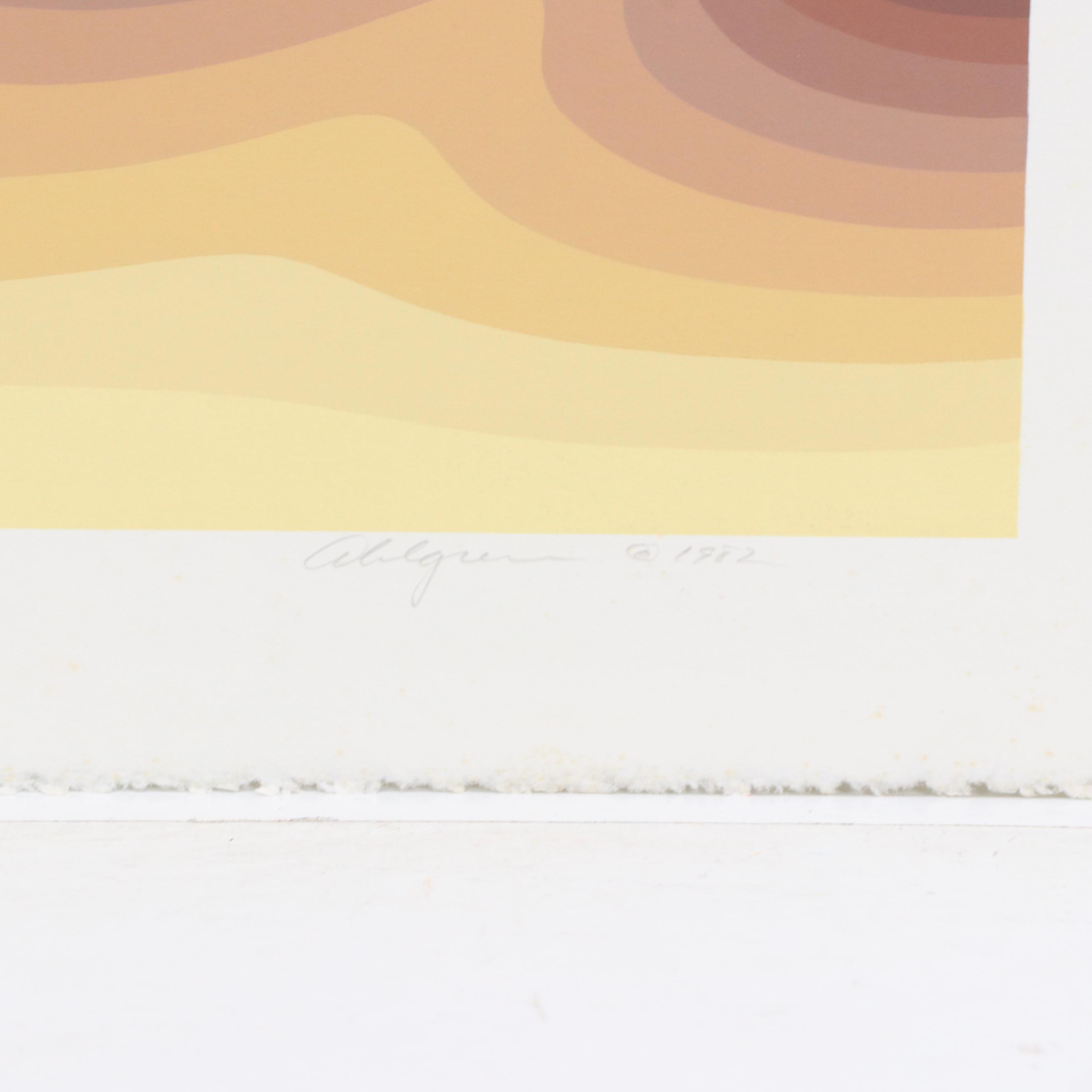 Roy Ahlgren Op Art Serigraph "Terrestrial Facade I," 1982