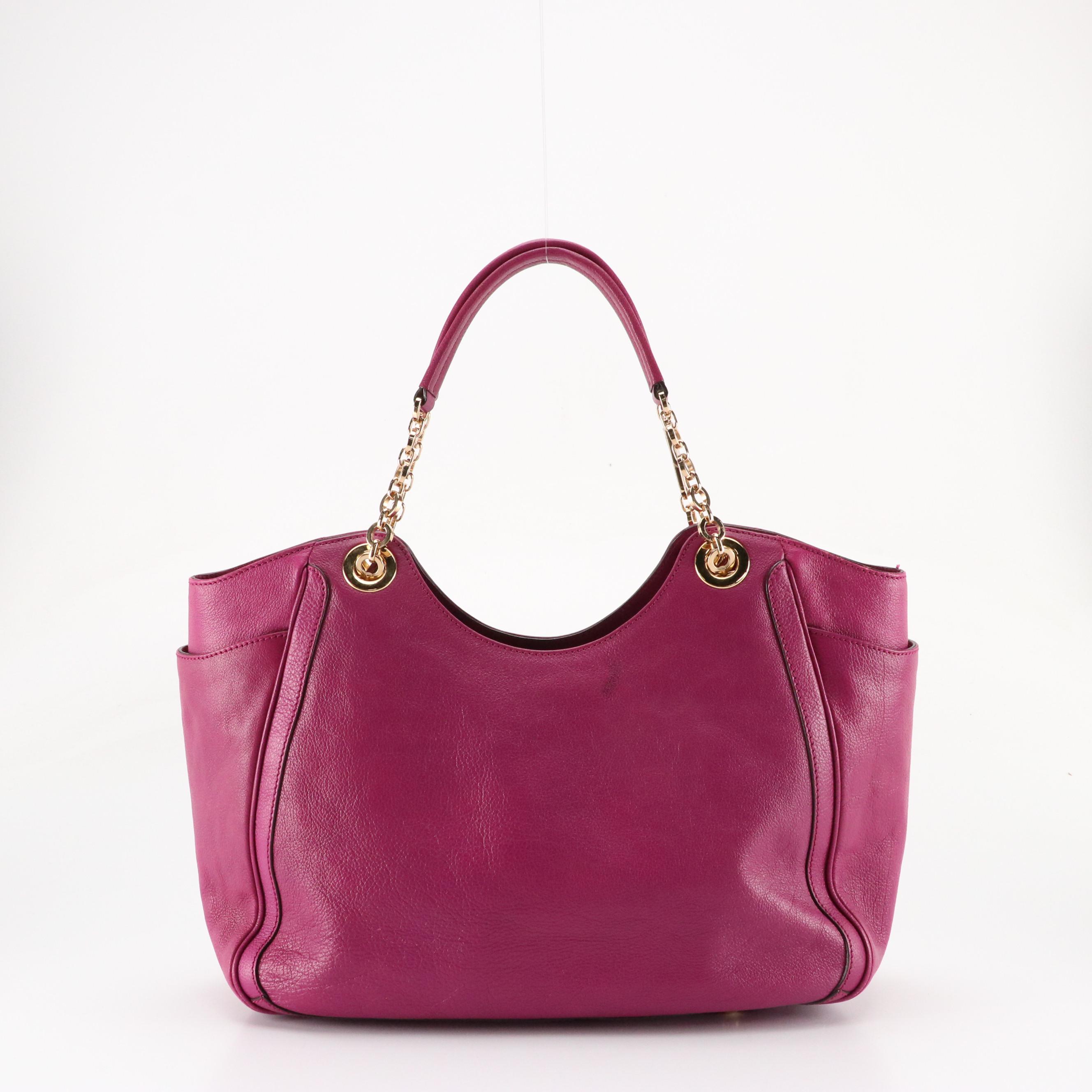 Salvatore Ferragamo Magenta Leather Gancini Shoulder Bag