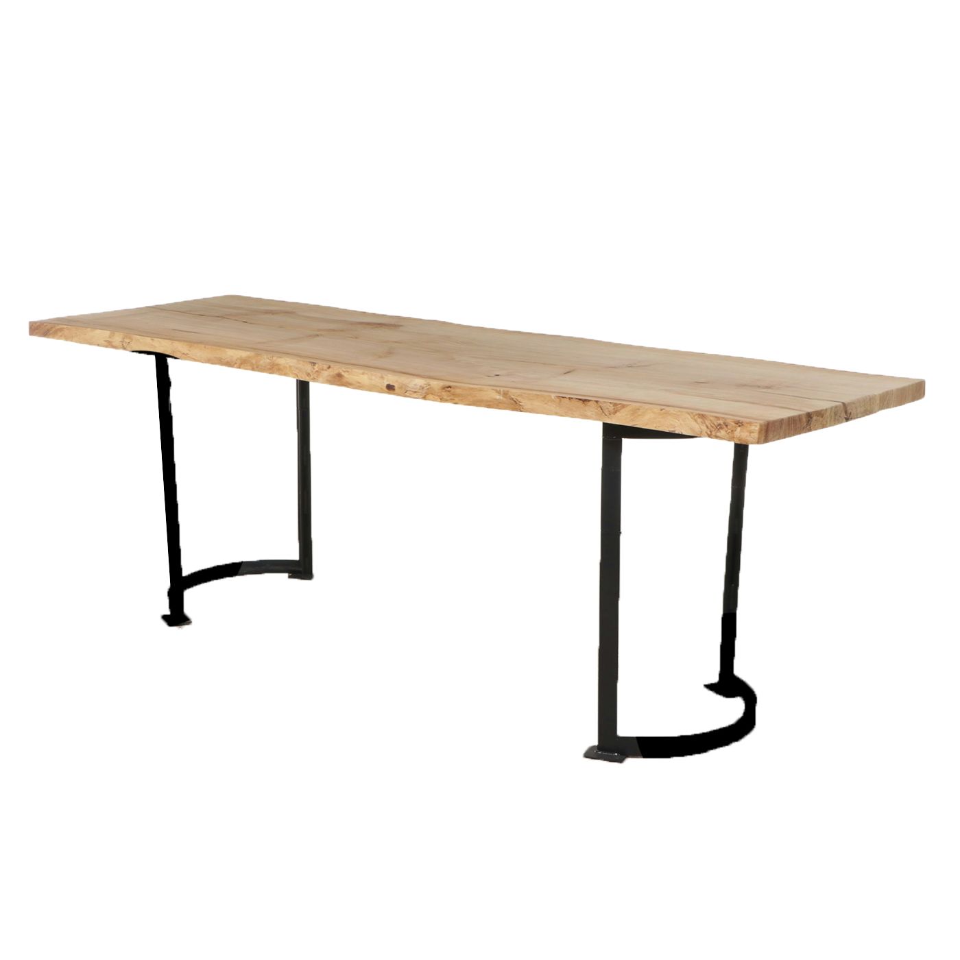 Contemporary Industrial Style Wood Slab Dining Table