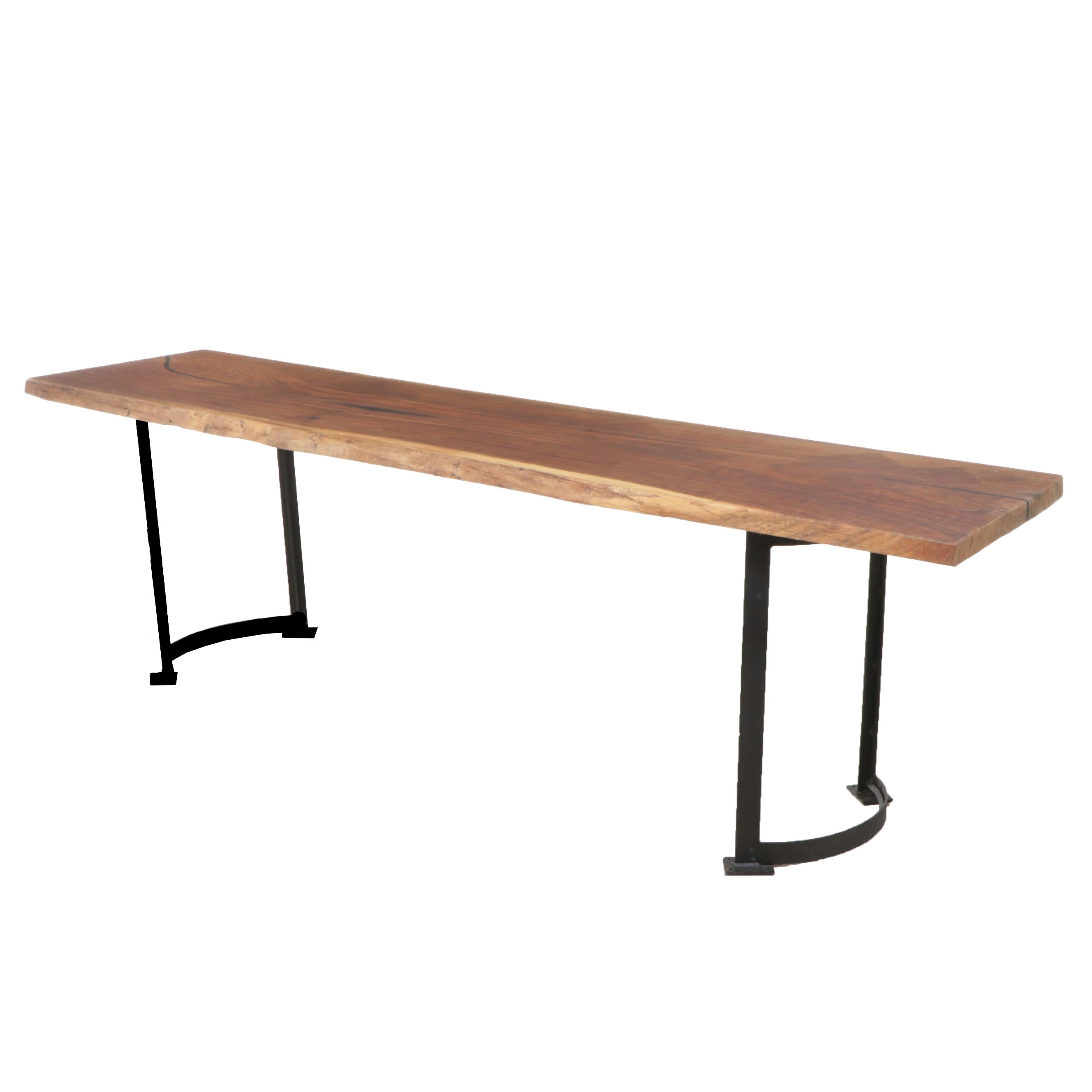 Modern Reclaimed Walnut Live Edge Table