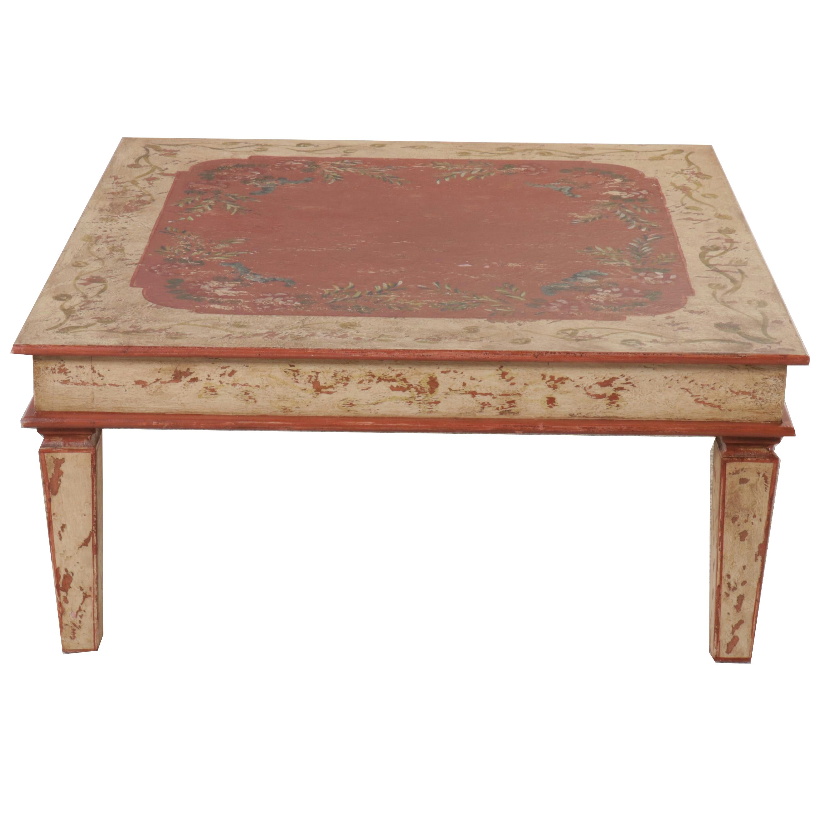 Paint Decorated Coffee Table, Mid to Late 20th Century