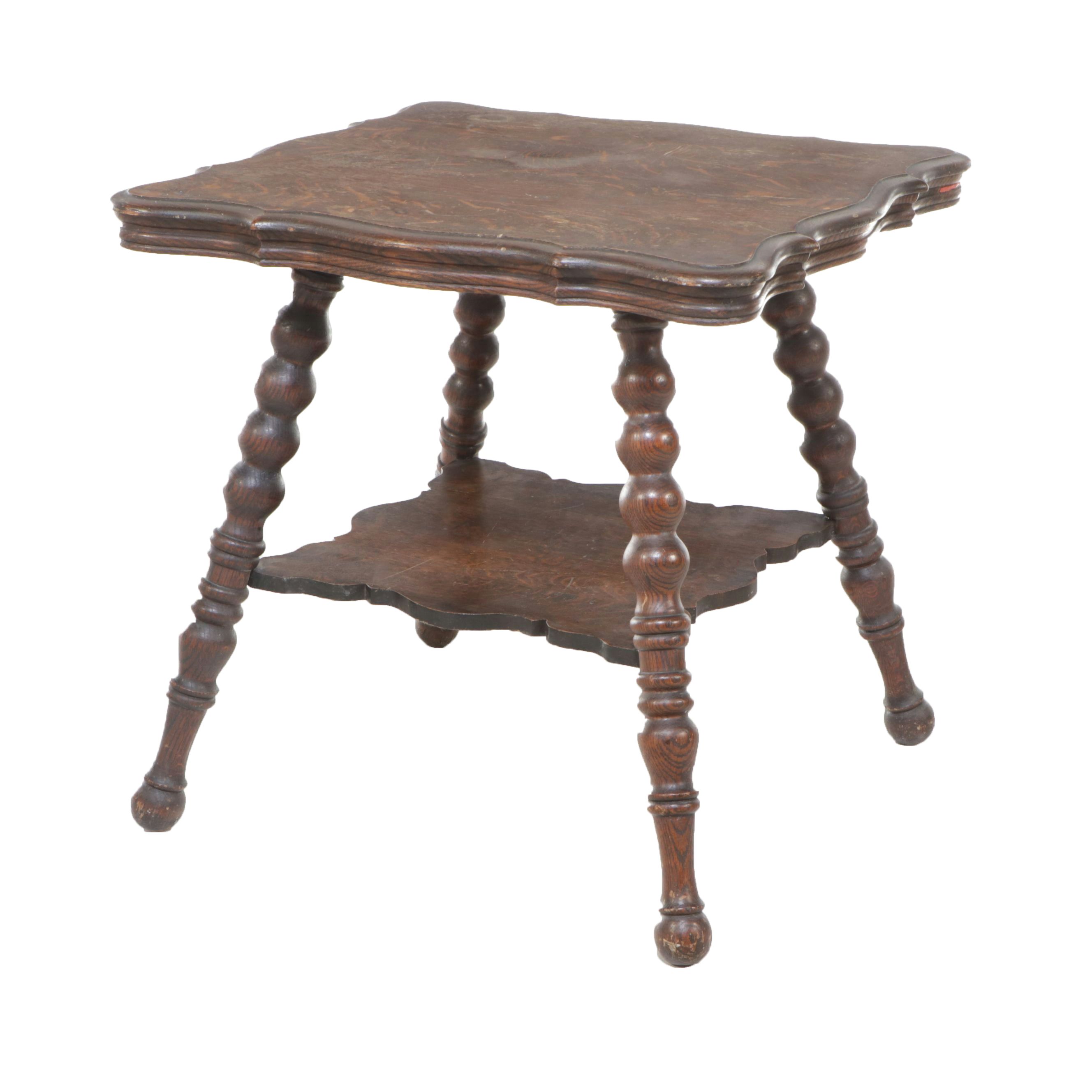Victorian Tiger Oak Center Table