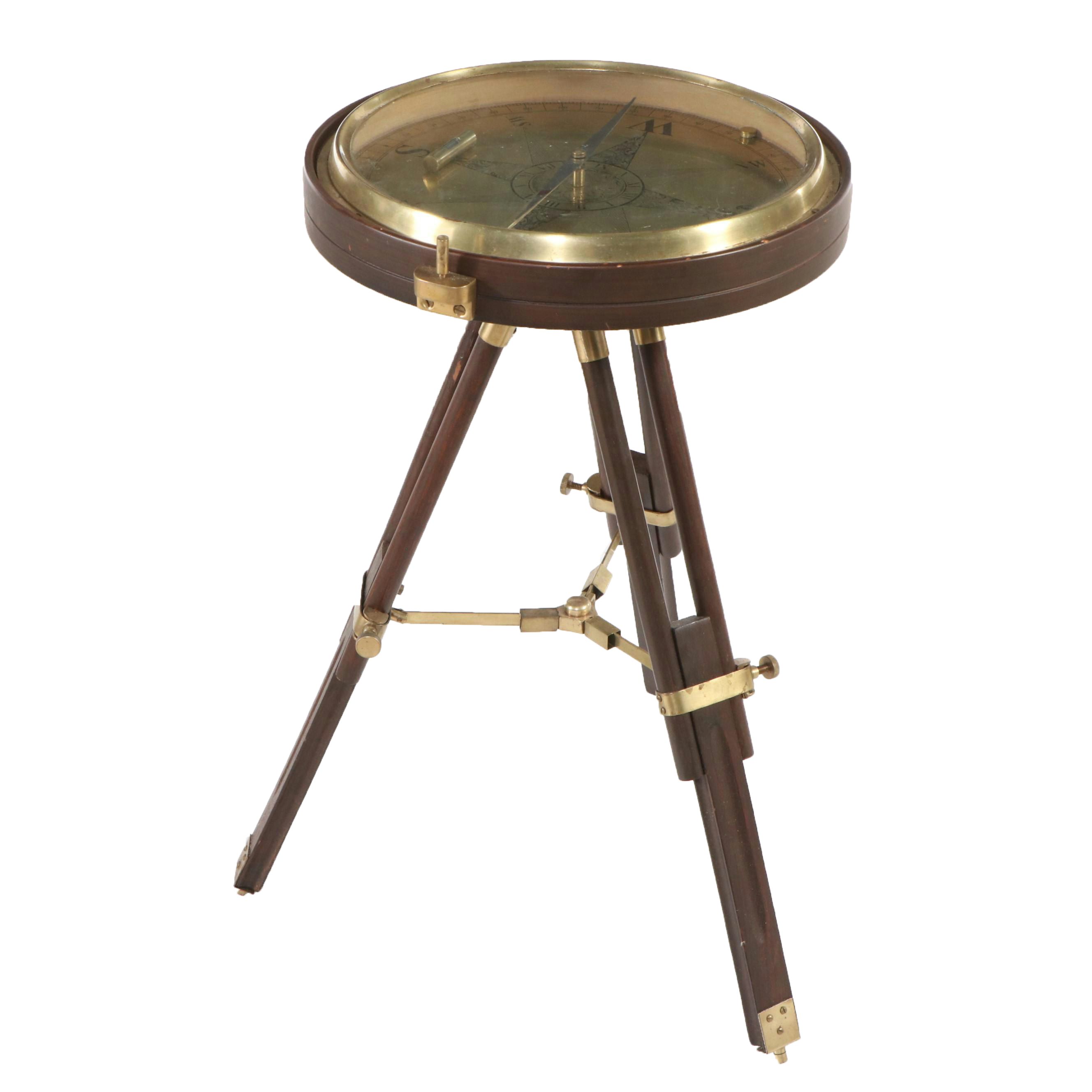 Decorative Tripod Compass Accent Table , 21st Century
