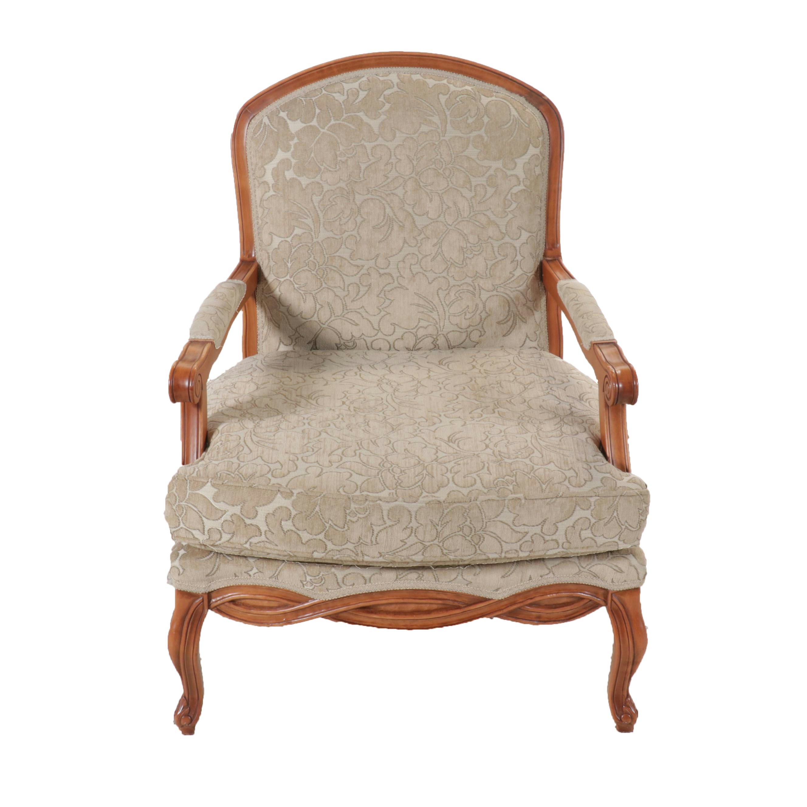 French Provincial Upholstered Fauteuil, Late 20th Century